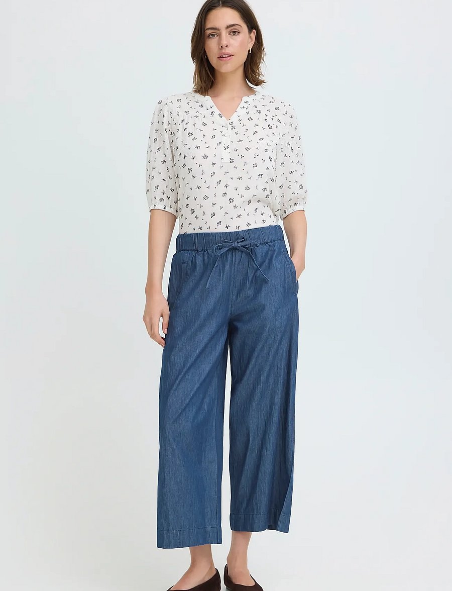 Fransa - FRLARISSA PA 3 - culottes - mid blue denim - 0