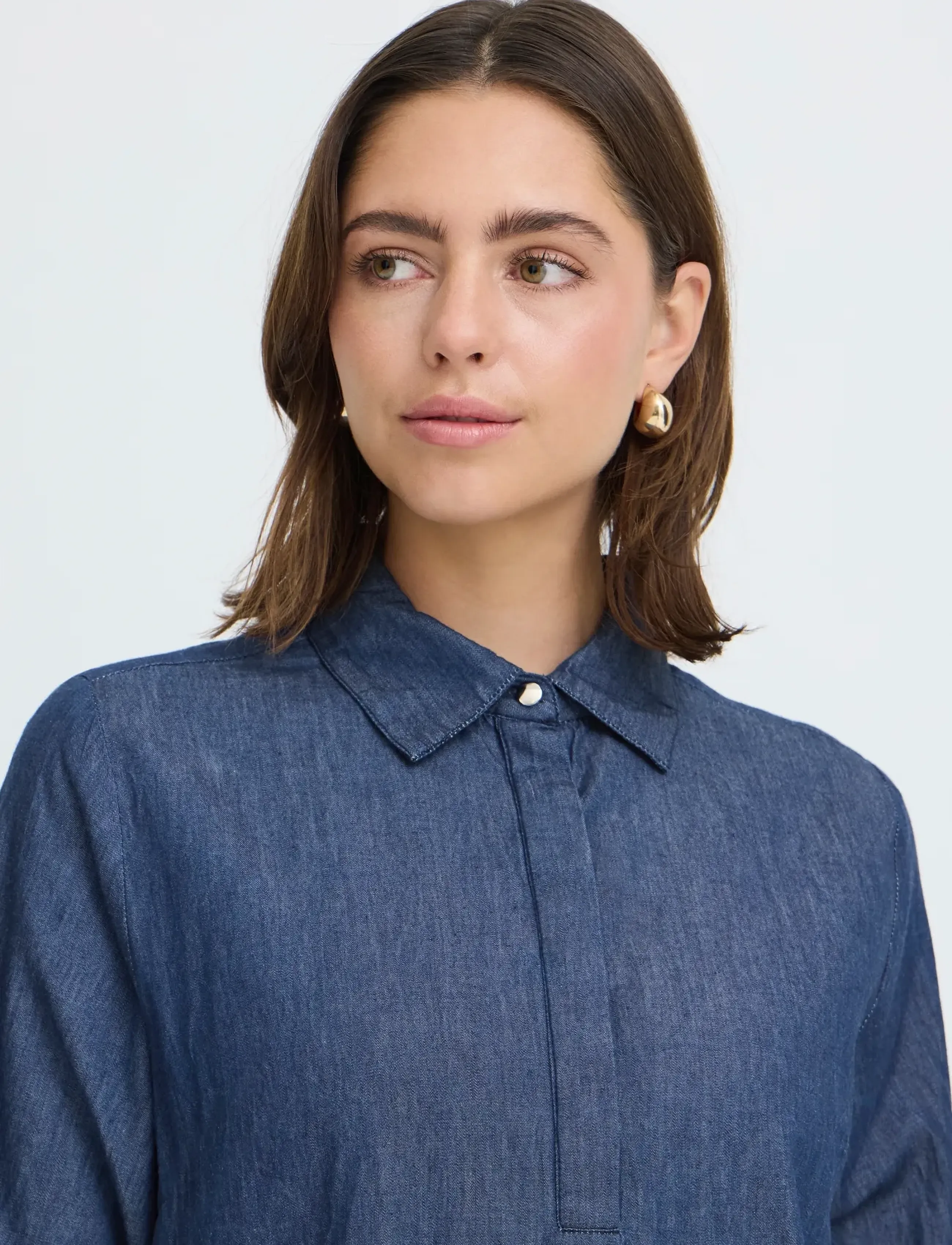 Fransa - FRLARISSA DR 5 - hemdkleider - mid blue denim - 5
