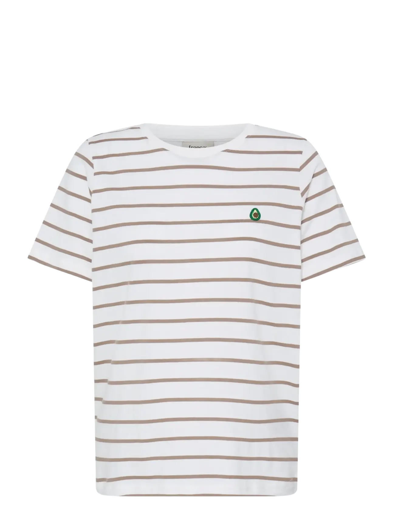 Fransa FRTIANA TEE 1 - Kleidung - MOUNTAIN STRIPE AVOCADO / white