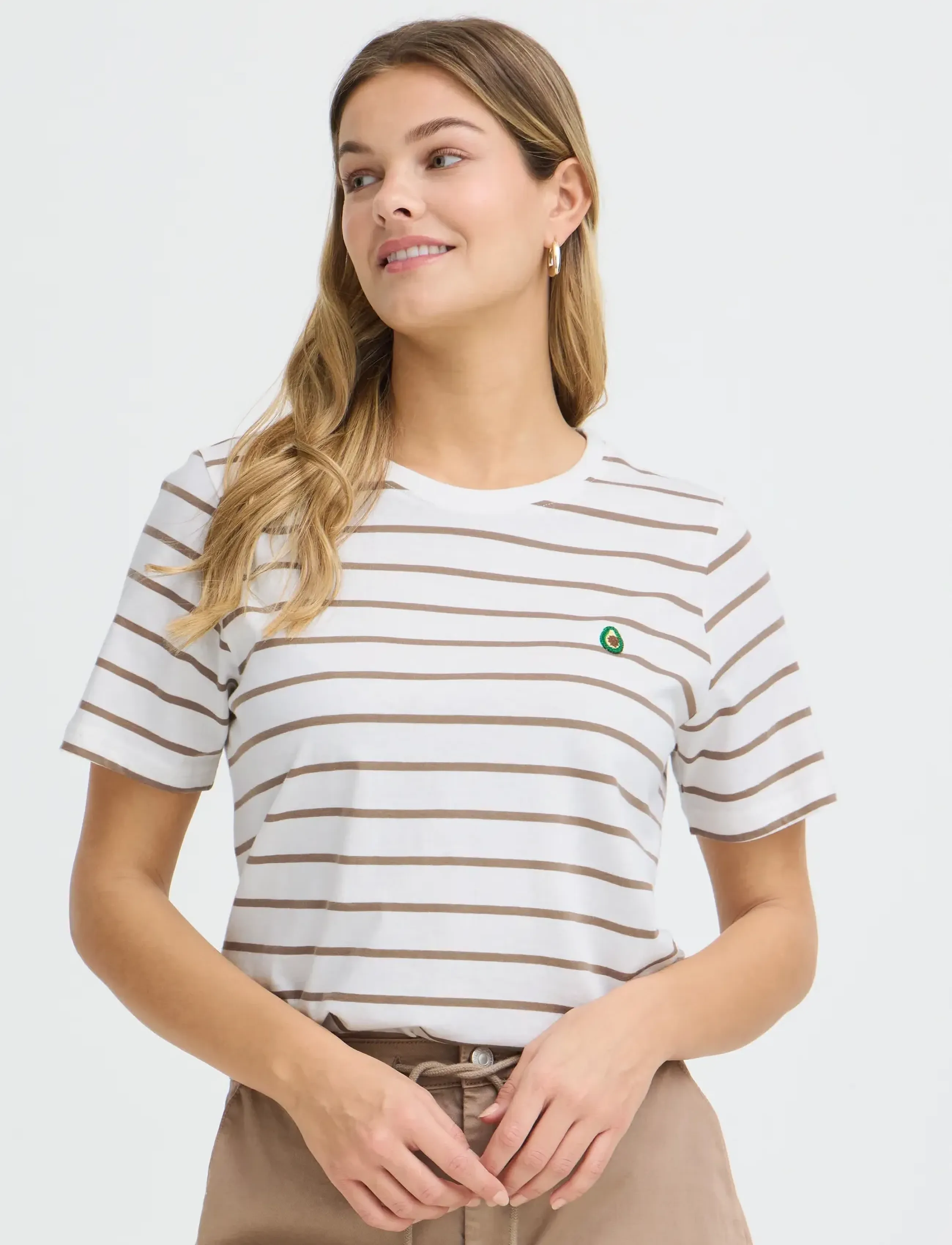 Fransa - FRTIANA TEE 1 - t-shirts - mountain stripe avocado - 3