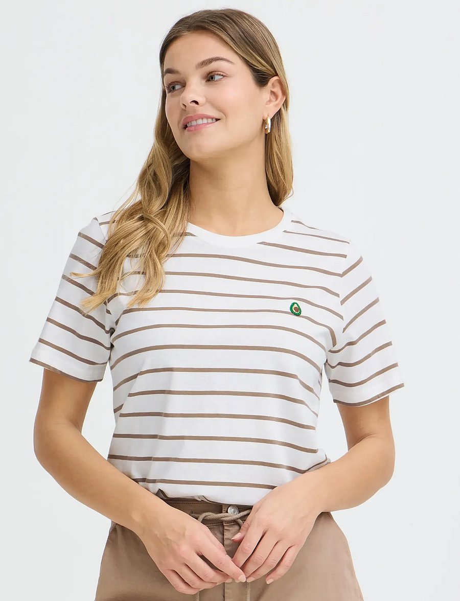 Fransa - FRTIANA TEE 1 - t-shirts - mountain stripe avocado - 3