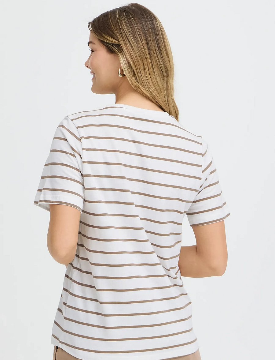 Fransa - FRTIANA TEE 1 - t-shirts - mountain stripe avocado - 4