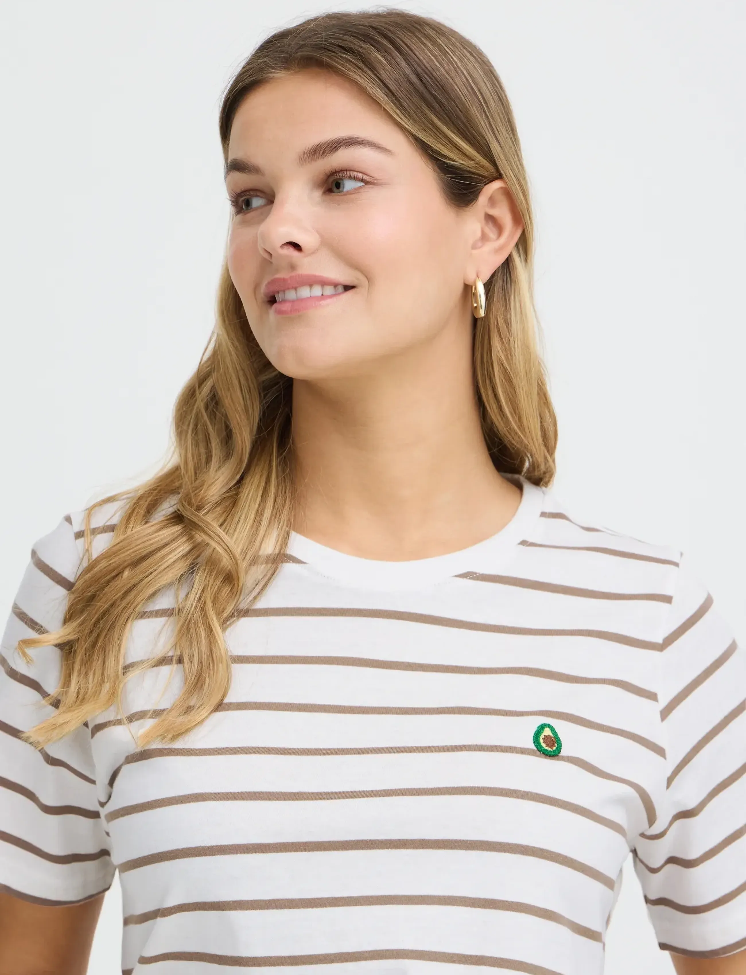 Fransa - FRTIANA TEE 1 - t-shirts - mountain stripe avocado - 5