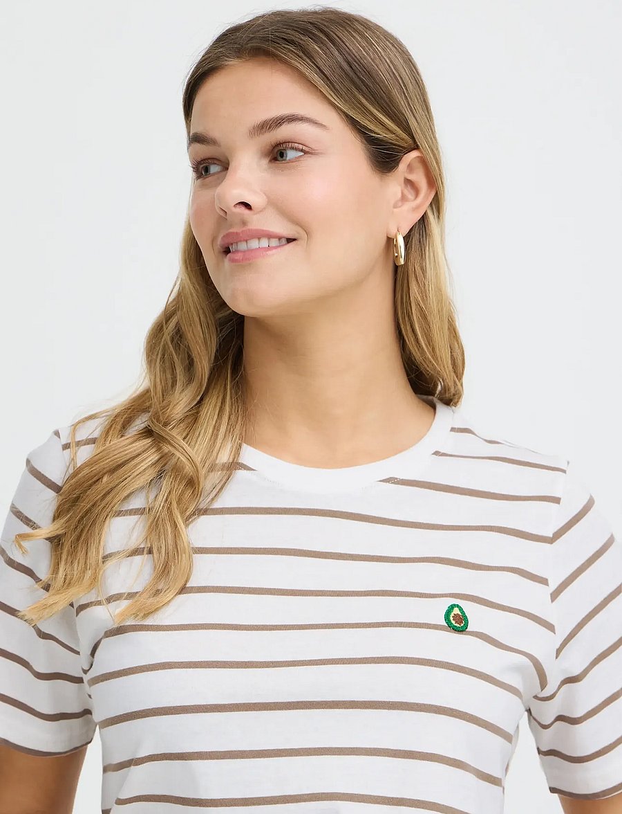 Fransa - FRTIANA TEE 1 - t-shirts - mountain stripe avocado - 5