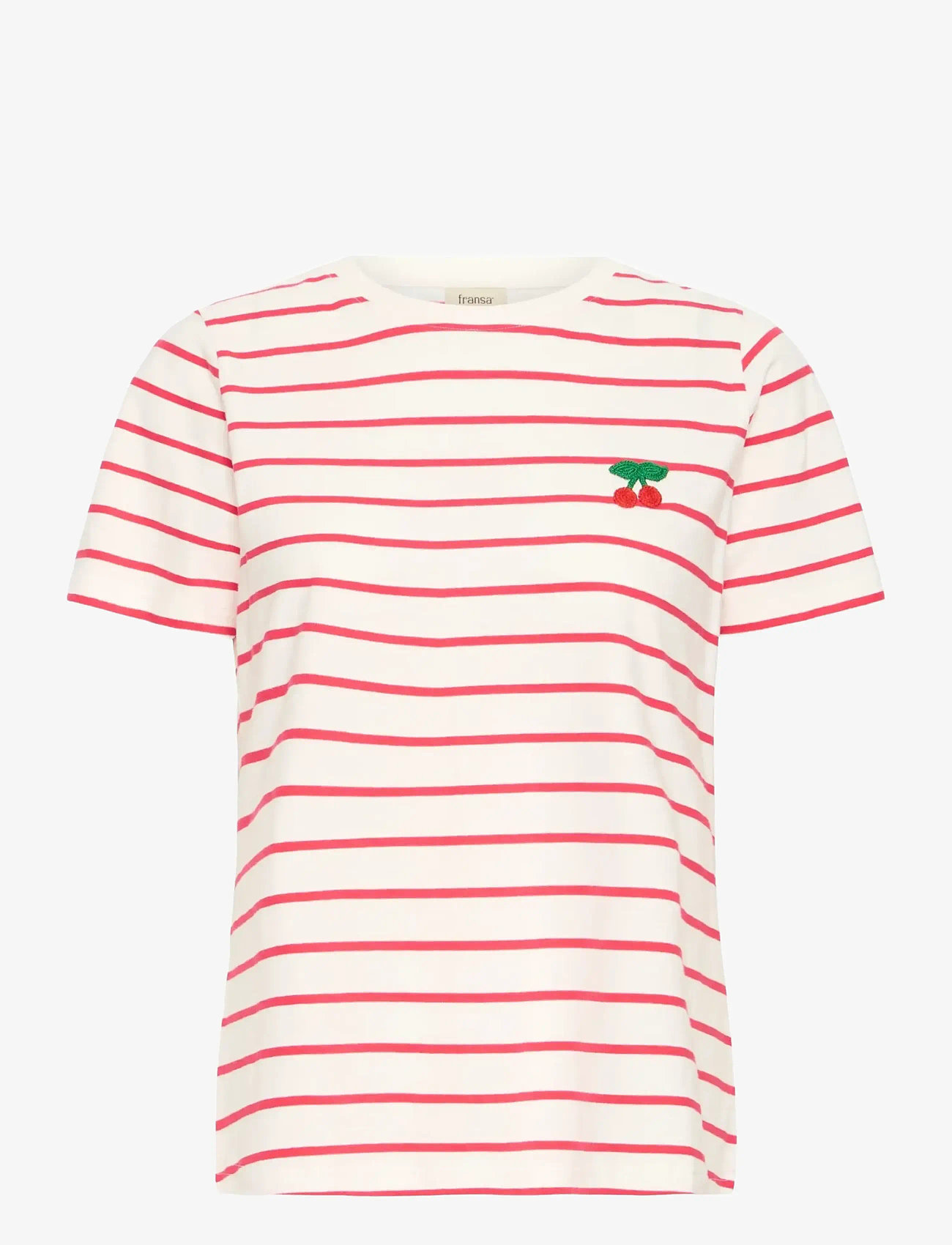 Fransa - FRTIANA TEE 1 - t-shirts - v. pink stripe cherrys - 1