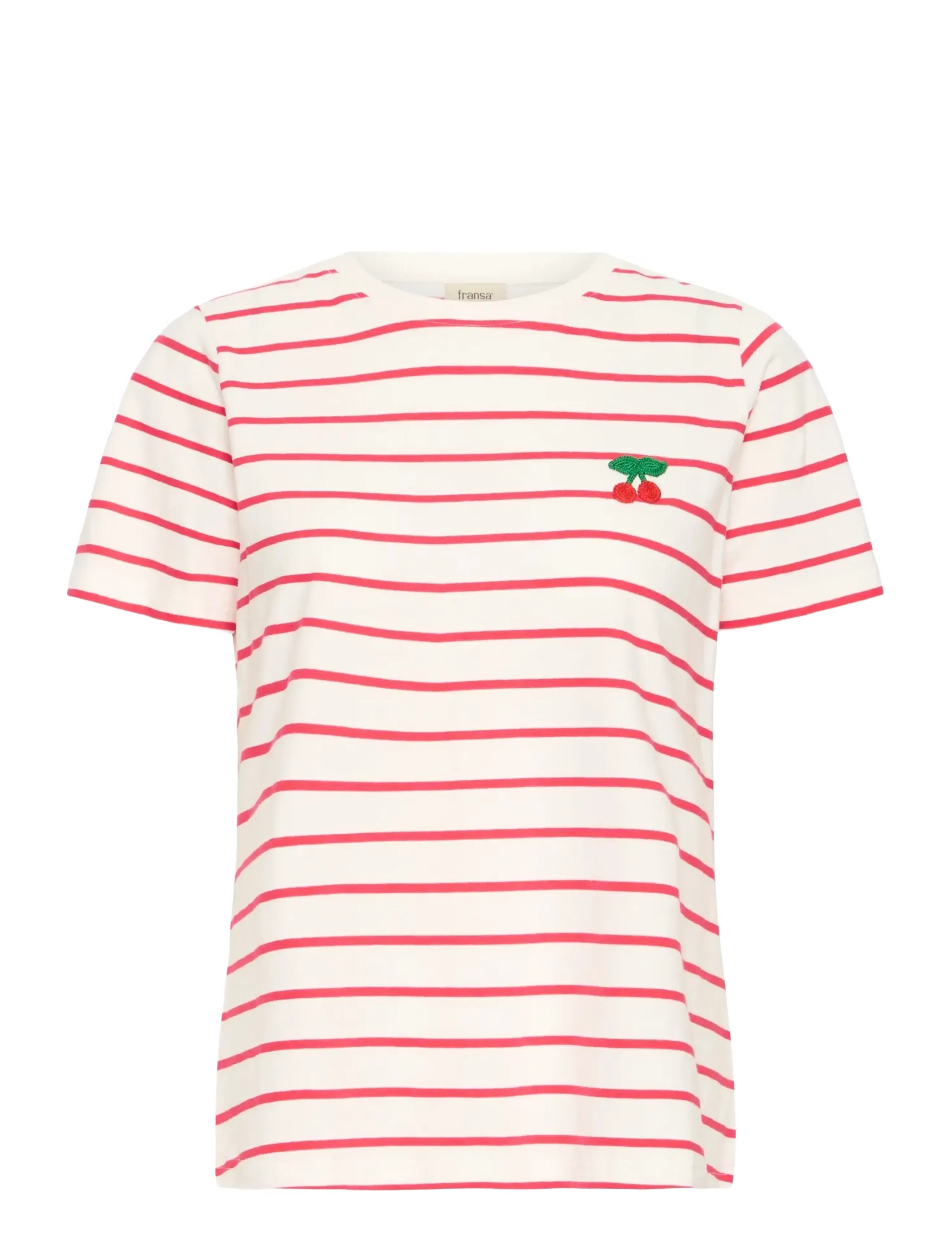 Fransa FRTIANA TEE 1 - T-shirts & Tops - V. PINK STRIPE CHERRYS / red