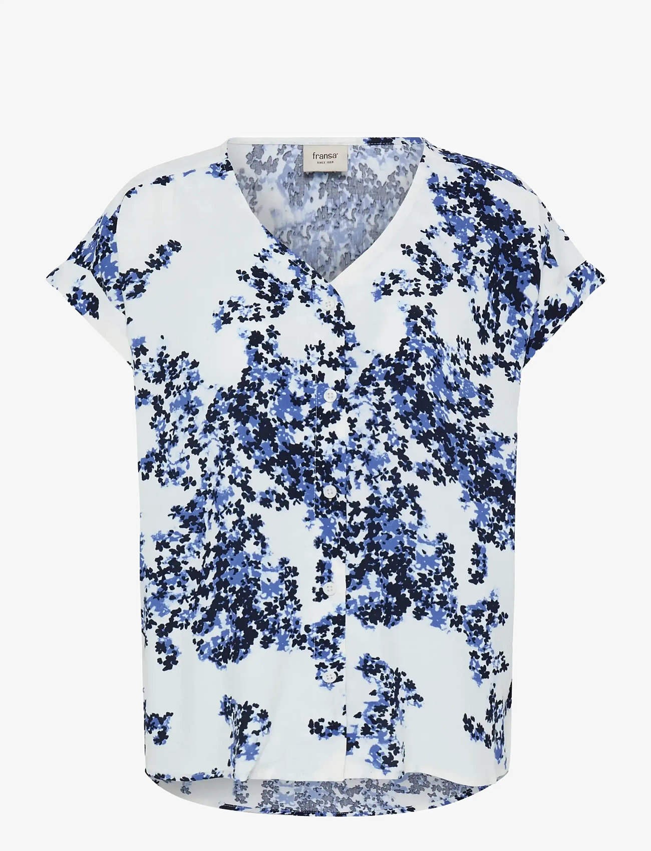 Fransa - FRHEAT BL 3 - short-sleeved blouses - soft petals nouvean navy - 1