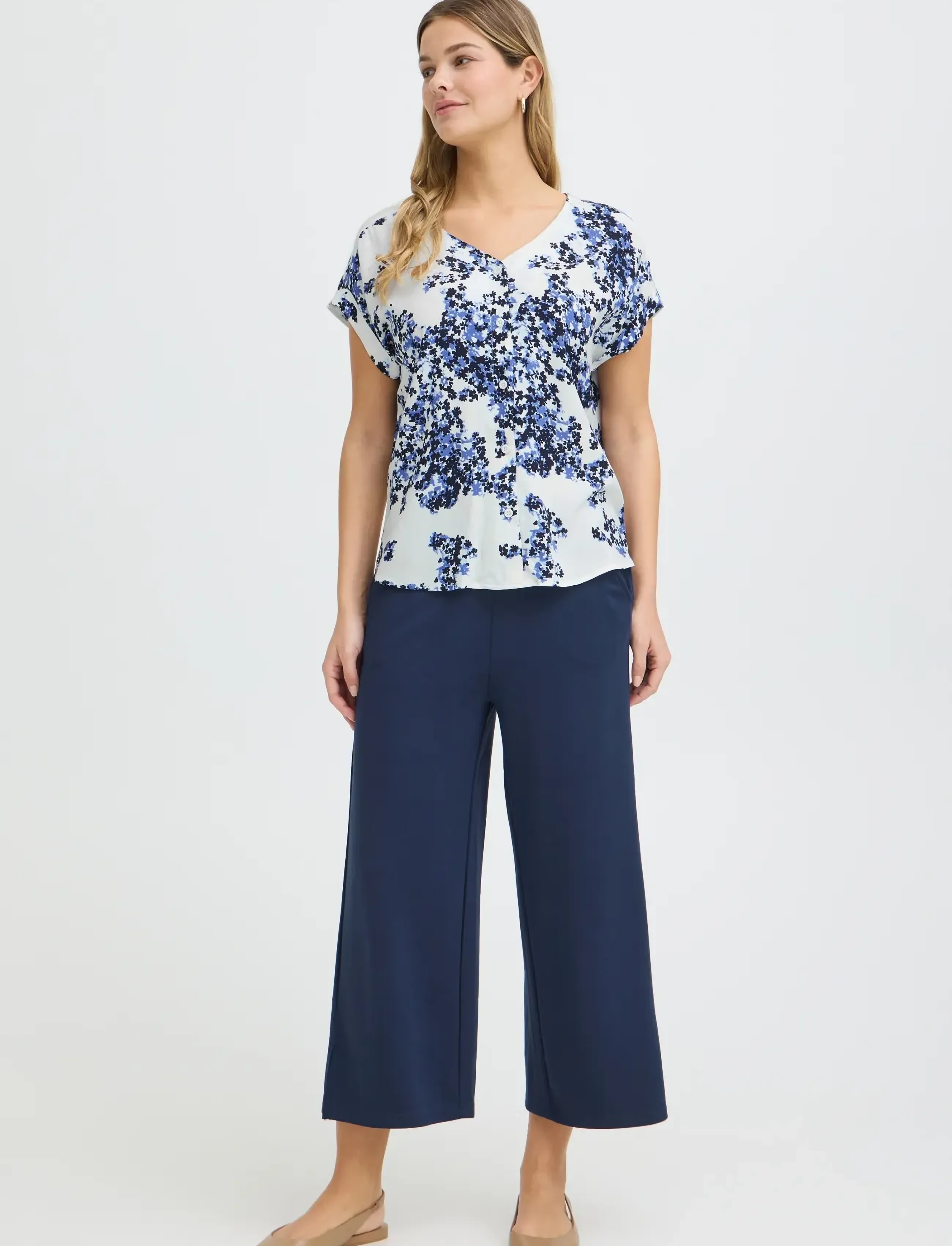 Fransa Frheat Bl 3, XXL, Blue, Bluser > Kortærmede, Dame