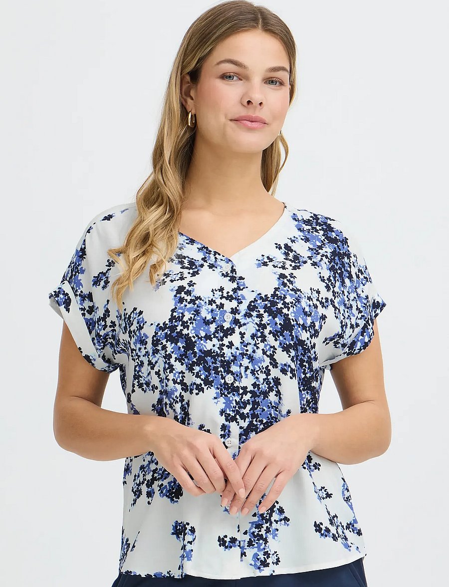 Fransa - FRHEAT BL 3 - kurzärmelige blusen - soft petals nouvean navy - 3