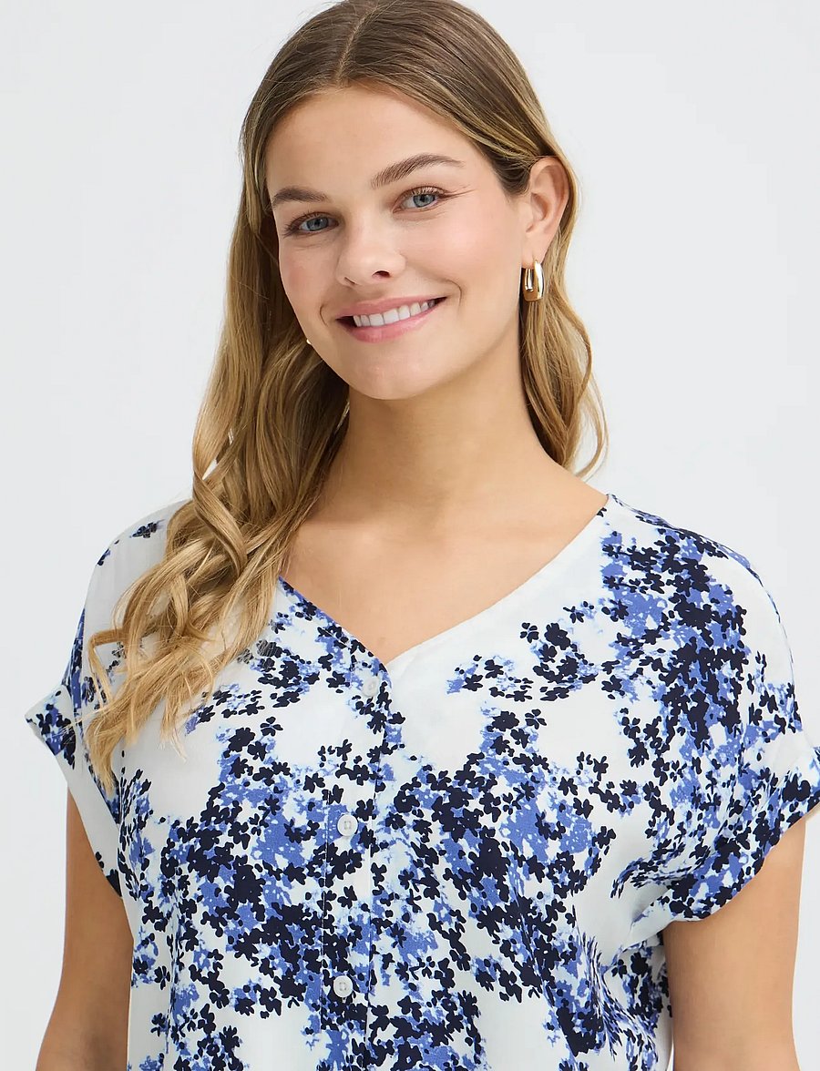 Fransa - FRHEAT BL 3 - kurzärmelige blusen - soft petals nouvean navy - 5