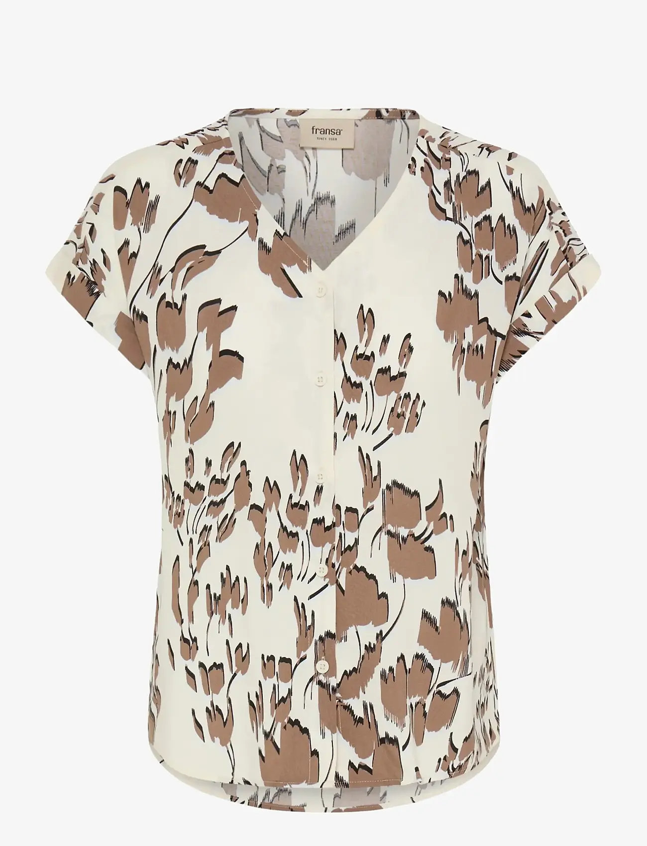 Fransa - FRHEAT BL 3 - short-sleeved blouses - mountain trail - 1