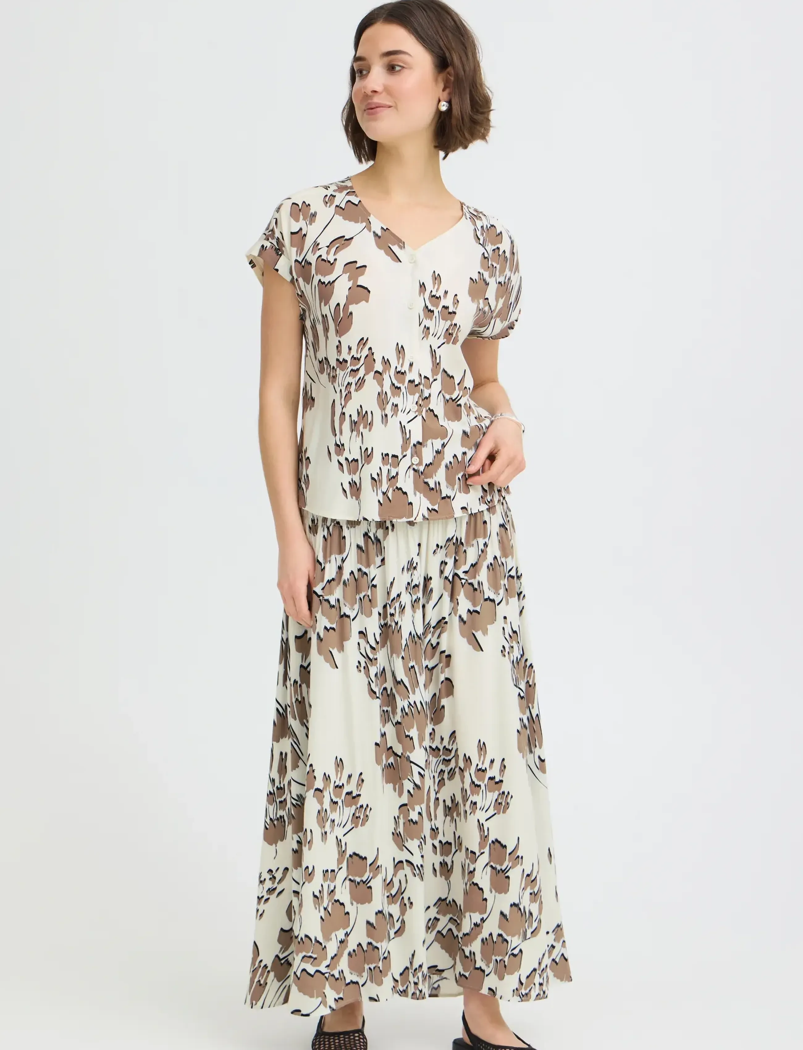 Fransa Frheat Bl 3, L, Cream, Bluser > Kortærmede, Dame