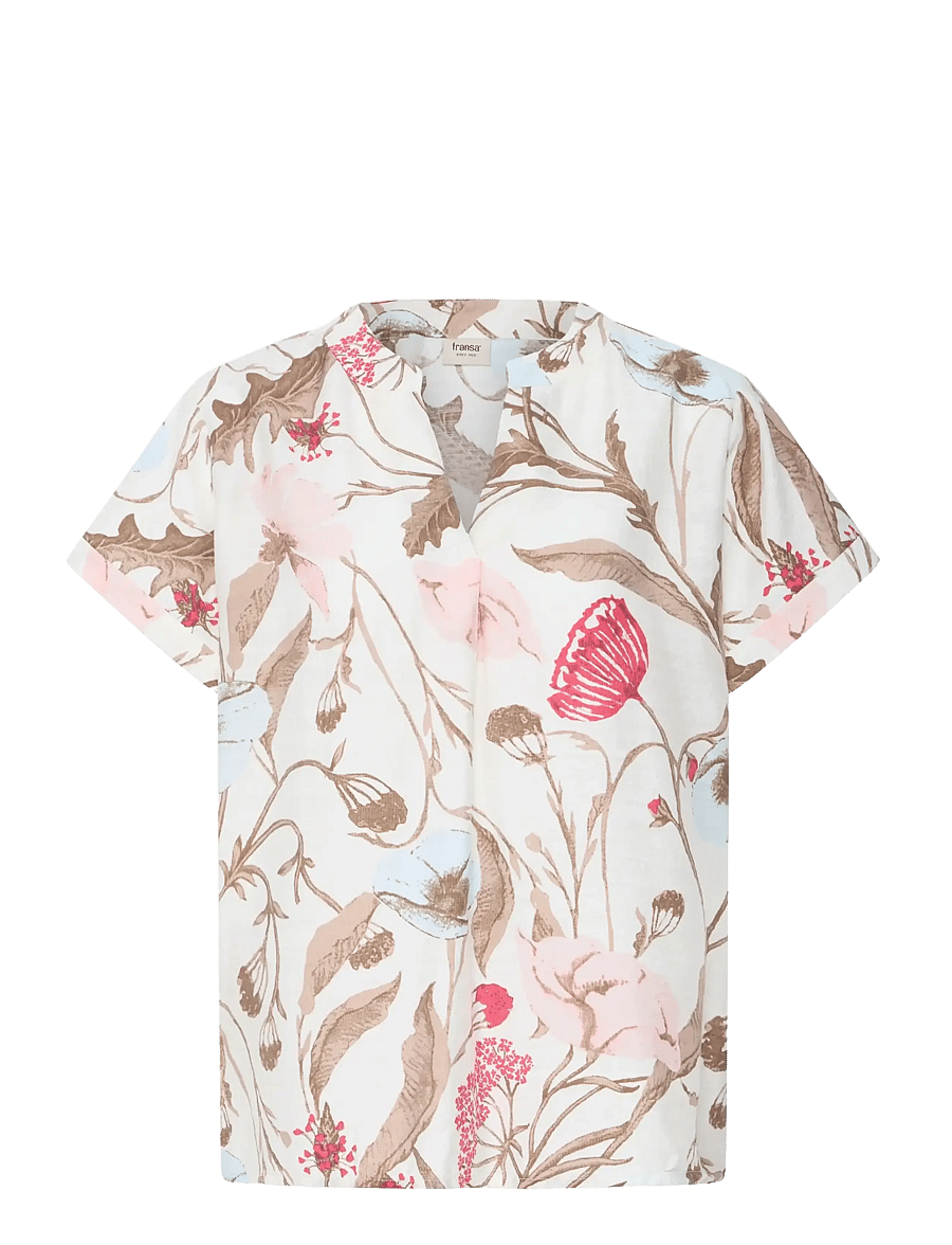 Fransa - FRARIANA BL 18 - short-sleeved blouses - savannah floral - 1