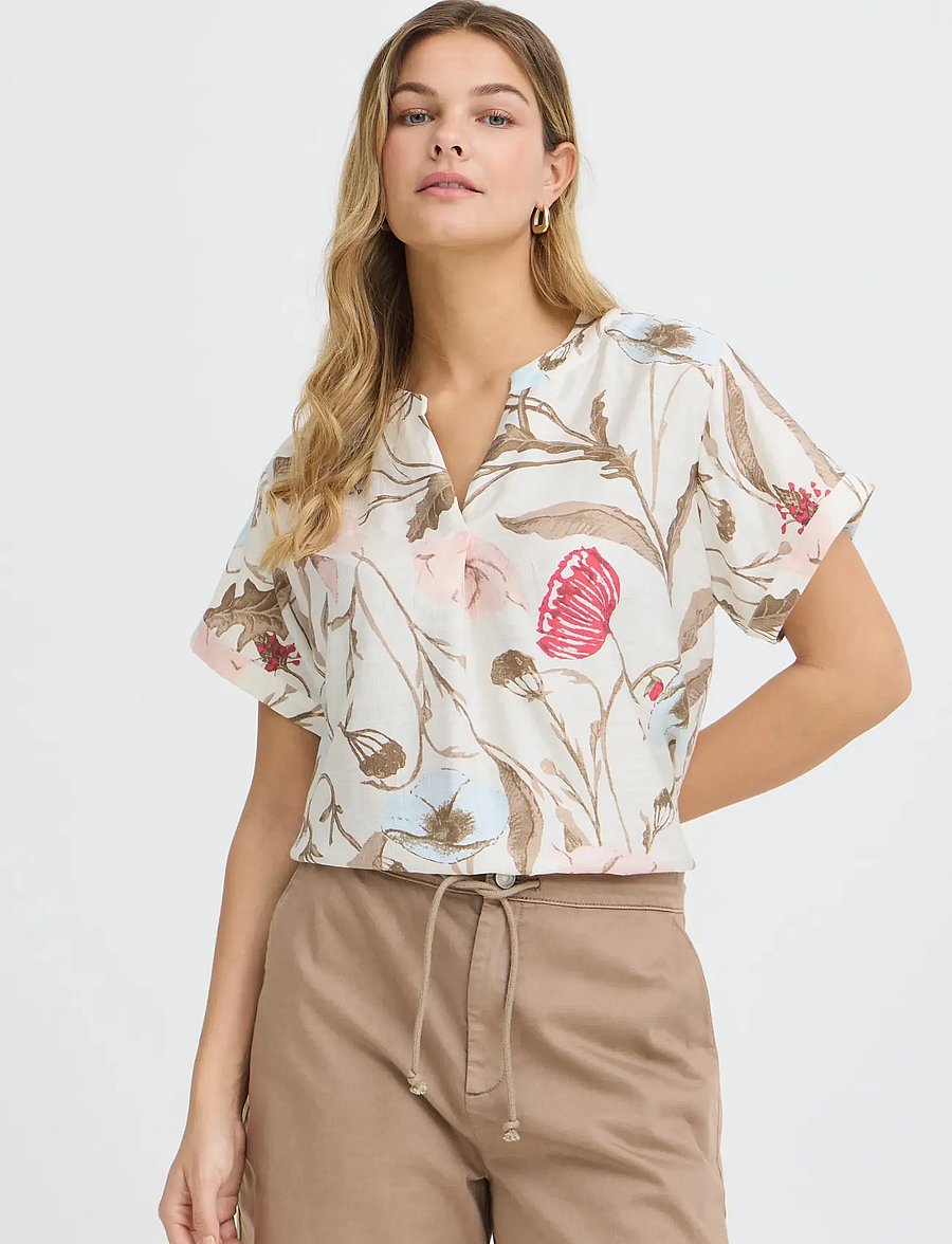 Fransa - FRARIANA BL 18 - short-sleeved blouses - savannah floral - 3