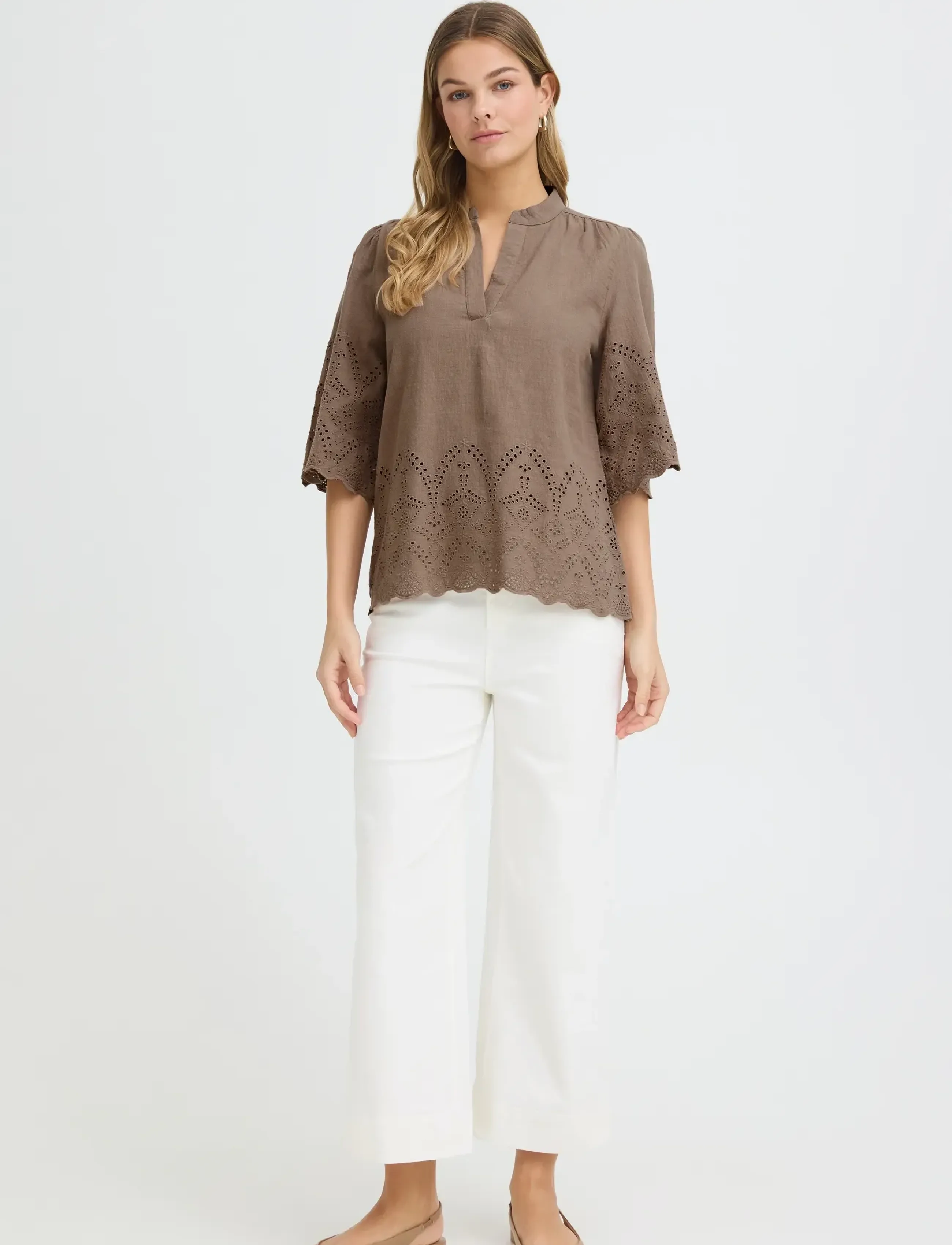 Fransa Frrae Bl 1, XS, Brown, Bluser > Kortærmede, Dame