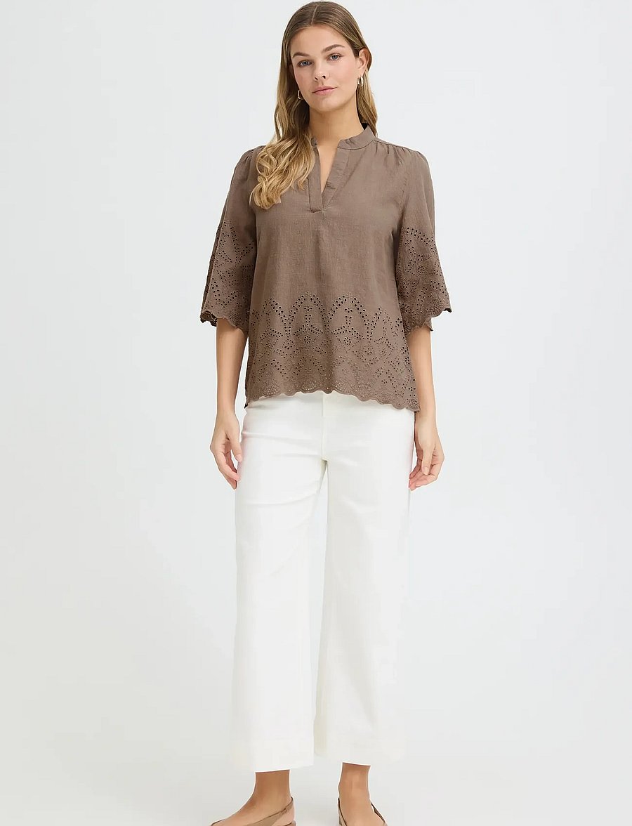 Fransa - FRRAE BL 1 - short-sleeved blouses - mountain trail - 0