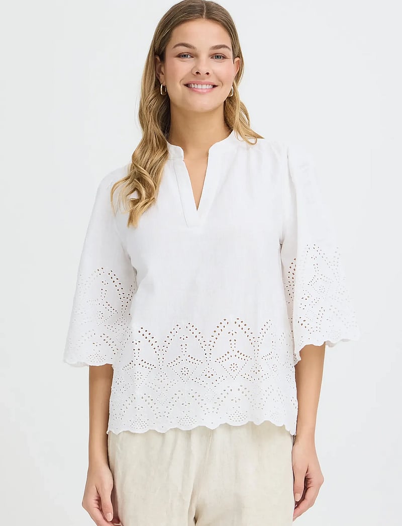 Fransa - FRRAE BL 1 - kurzämlige blusen - whisper white - 3