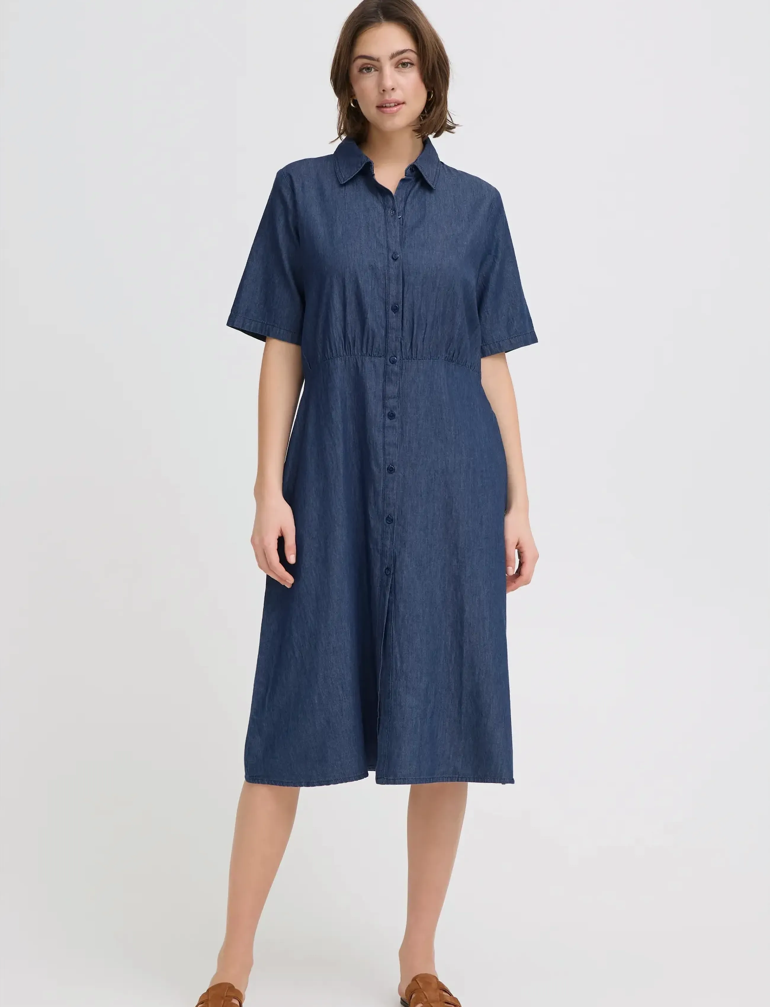 Fransa FRLARISSA DR 6 - Hemdkleider - MID BLUE DENIM / blue