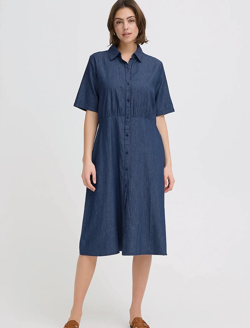 Fransa - FRLARISSA DR 6 - sommarklänningar - mid blue denim - 0