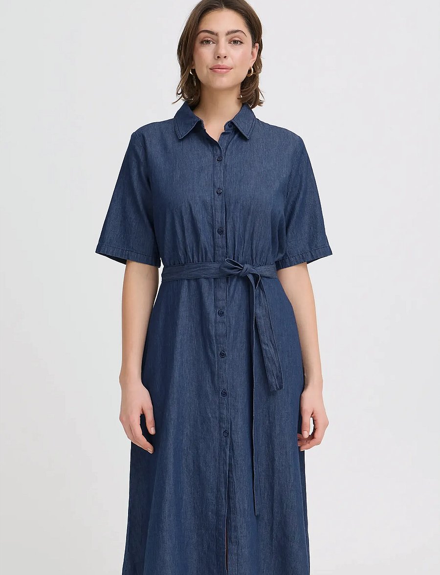 Fransa - FRLARISSA DR 6 - sommerkleider - mid blue denim - 3