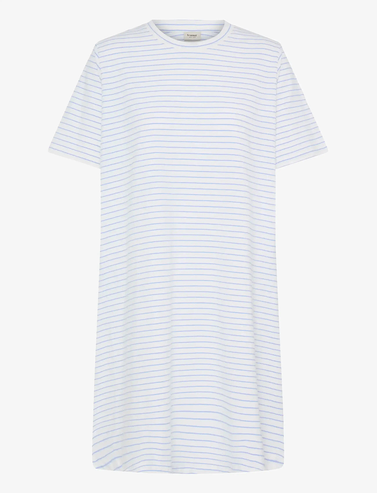 Fransa - FRFEBA DR 1 - t-shirt dresses - white w. hydrangea stripe - 1