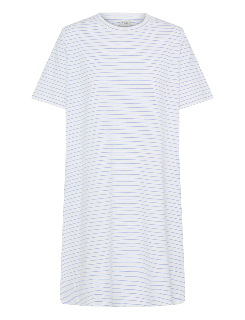 Fransa - FRFEBA DR 1 - t-shirt dresses - white w. hydrangea stripe - 1