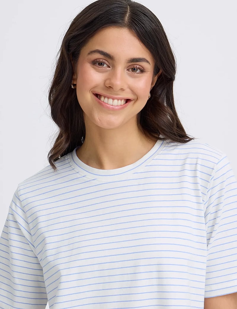 Fransa - FRFEBA DR 1 - t-shirt dresses - white w. hydrangea stripe - 5