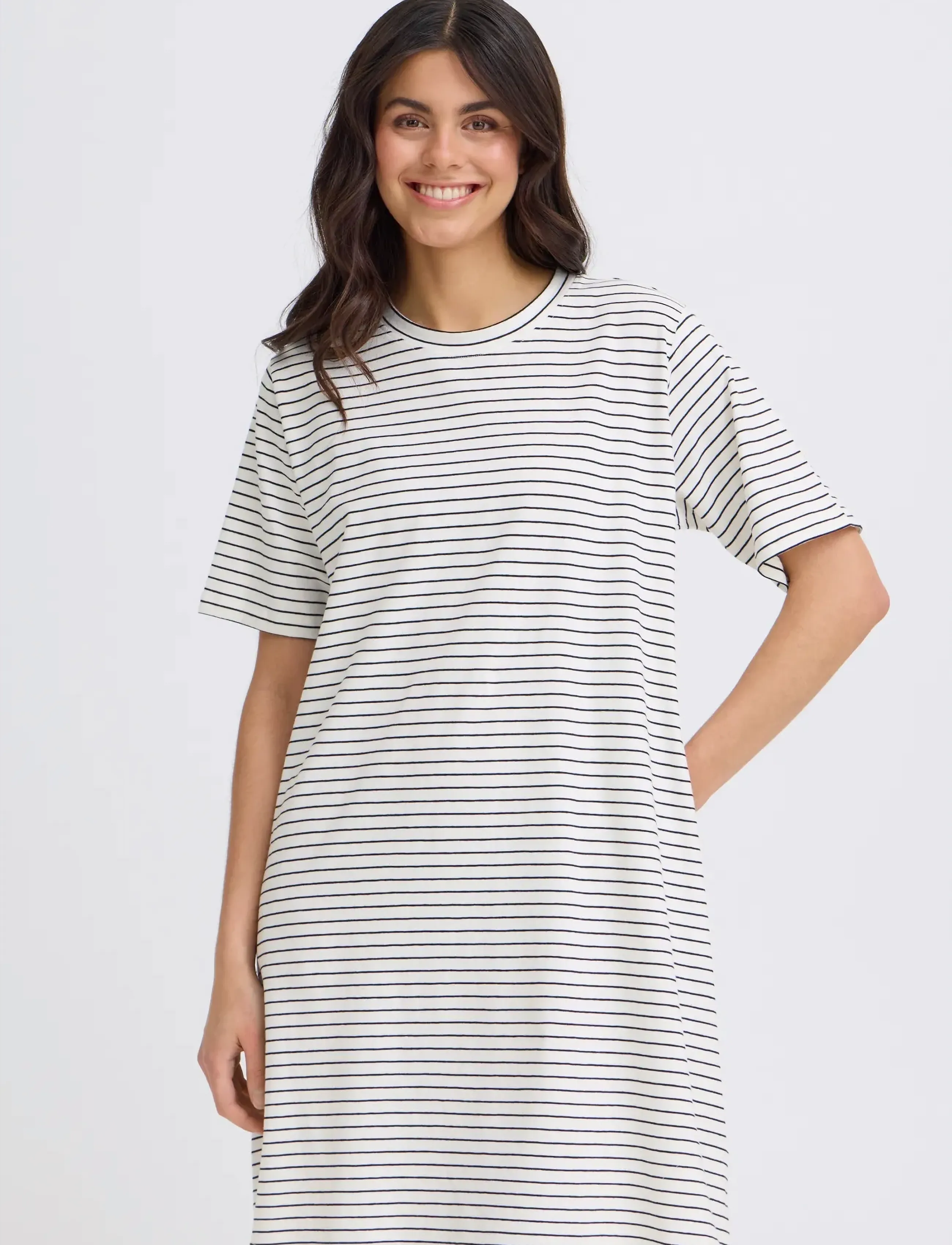 Fransa - FRFEBA DR 1 - t-skjortekjoler - white w. black stripe - 3