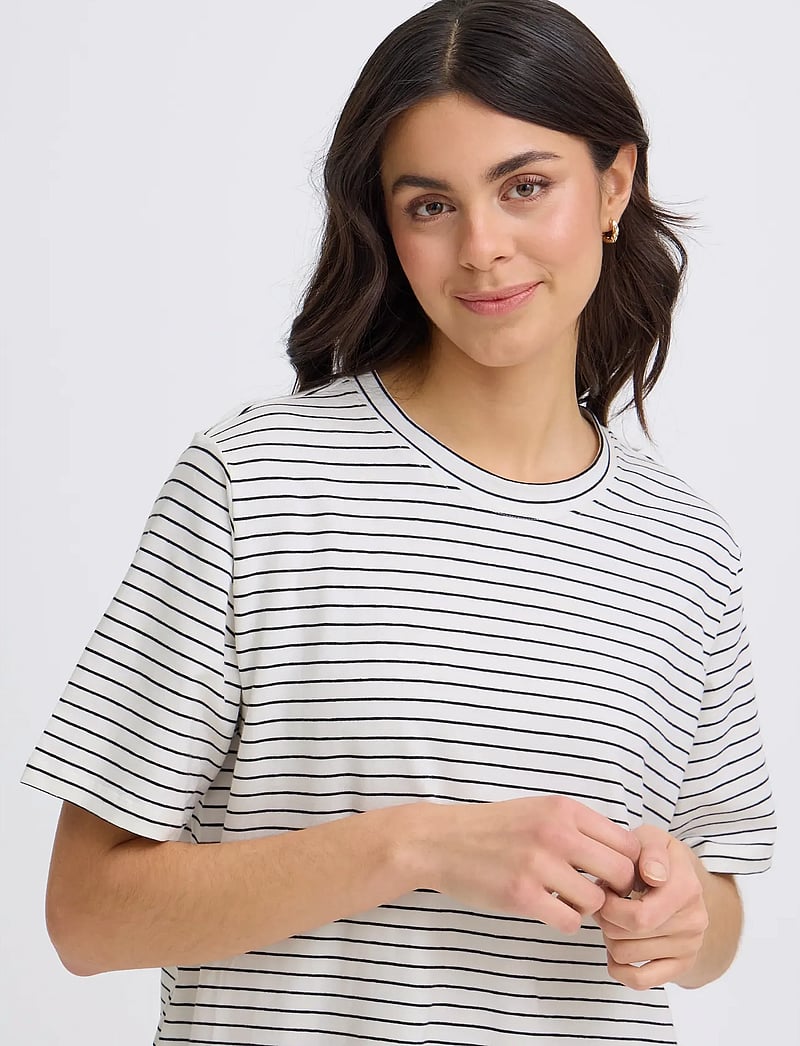 Fransa - FRFEBA DR 1 - t-shirt-kleider - white w. black stripe - 5