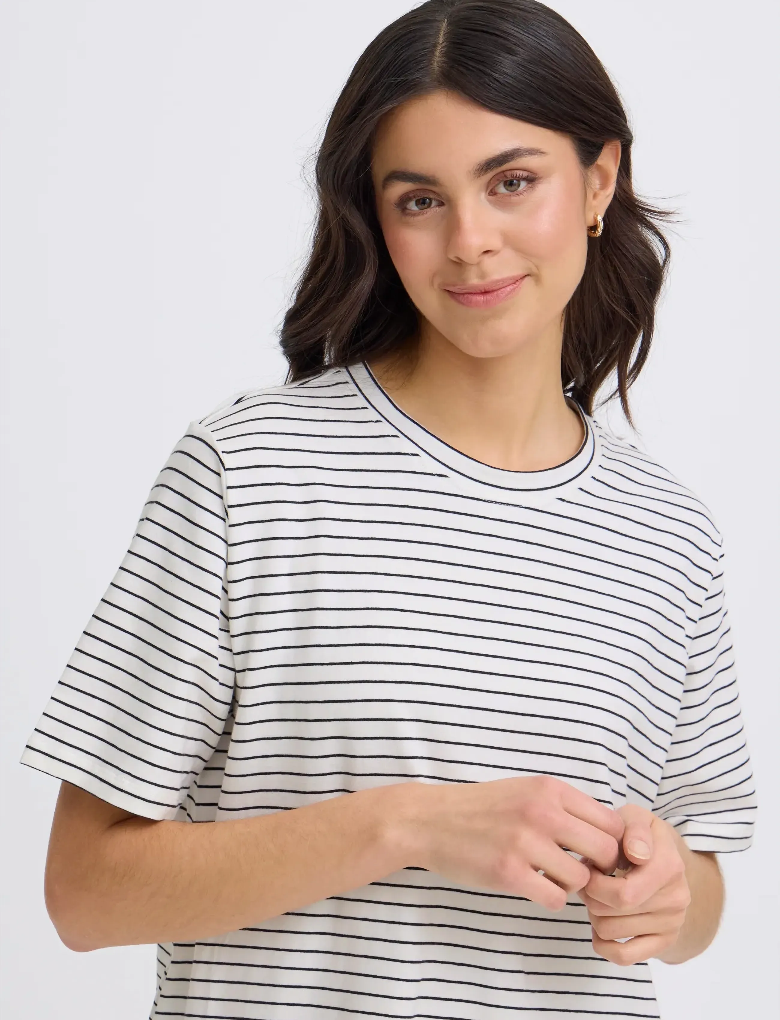 Fransa - FRFEBA DR 1 - t-skjortekjoler - white w. black stripe - 5