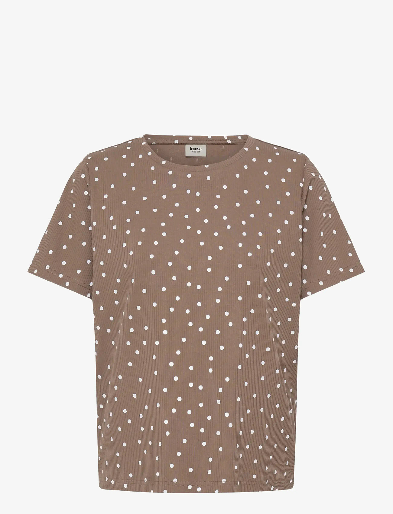 Fransa - FRTESS TEE 1 - t-shirts - dot dots mountain t. white dot - 1
