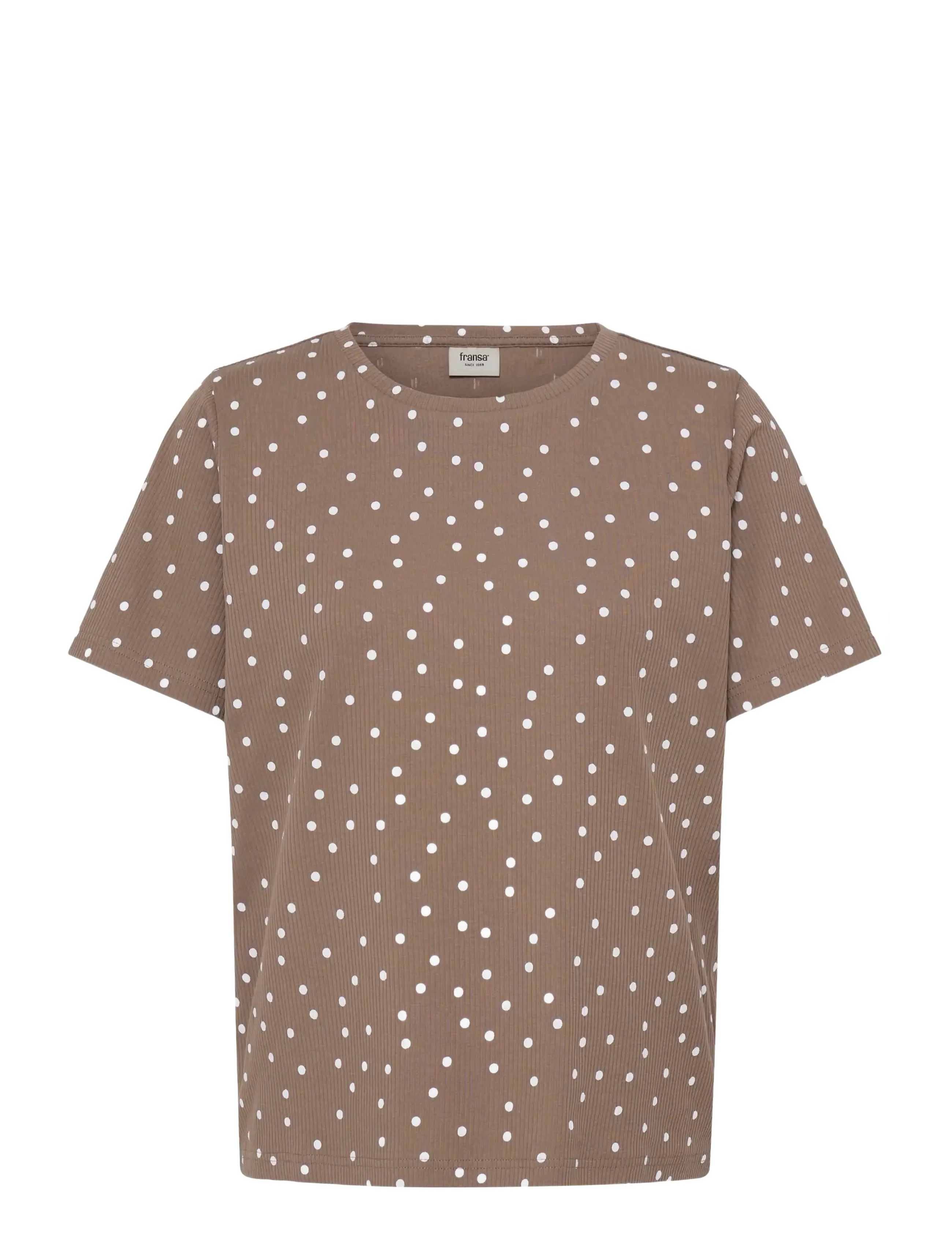 Fransa FRTESS TEE 1 - Odzież - DOT DOTS MOUNTAIN T. WHITE DOT / silver
