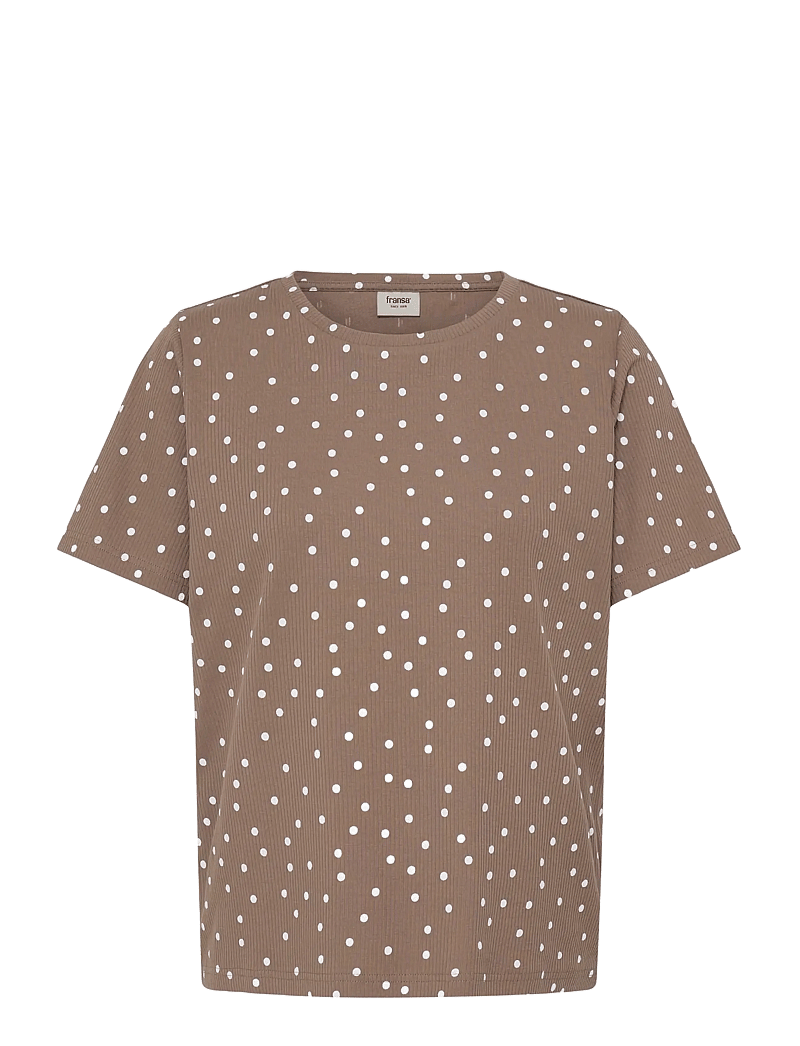 Fransa - FRTESS TEE 1 - t-shirts - dot dots mountain t. white dot - 1