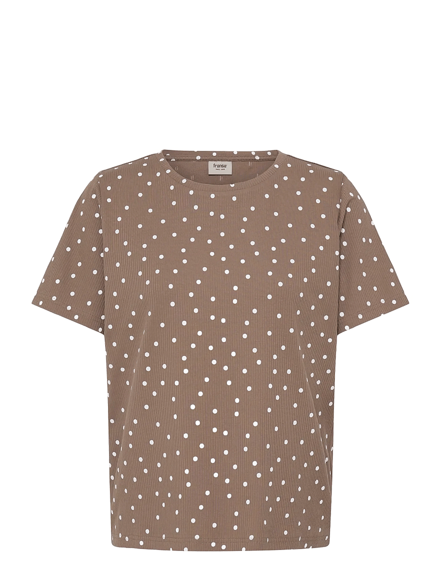 Fransa - FRTESS TEE 1 - marškinėliai - dot dots mountain t. white dot - 1