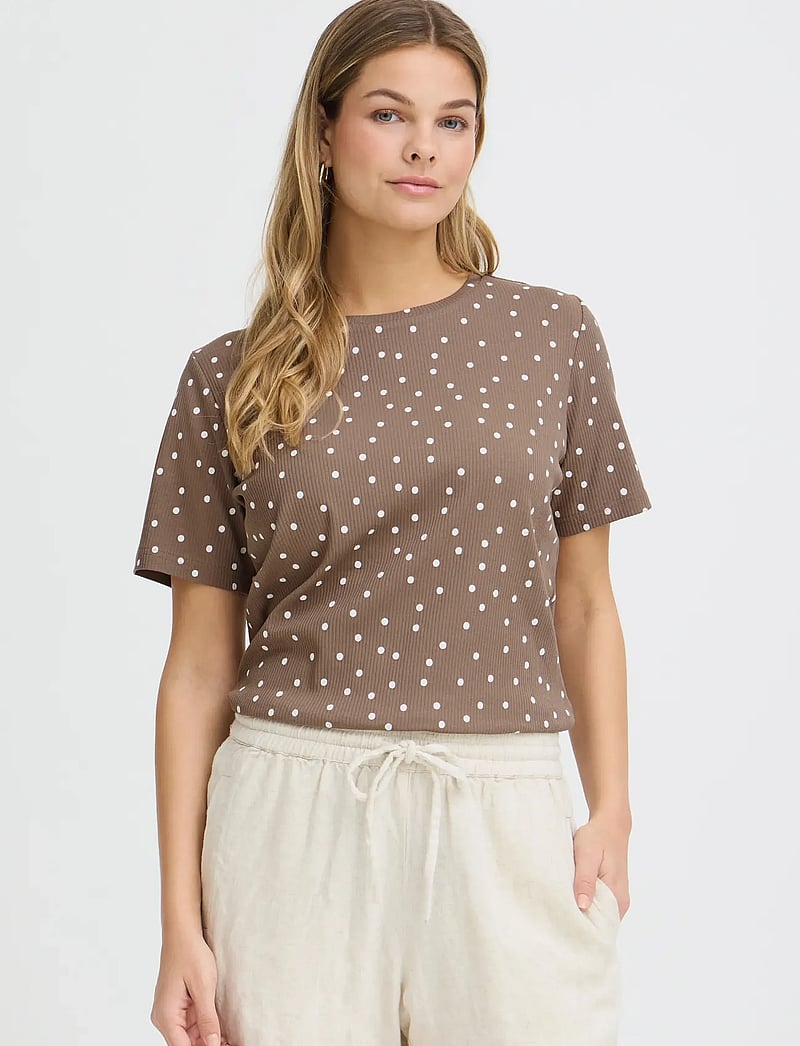 Fransa - FRTESS TEE 1 - t-shirts - dot dots mountain t. white dot - 3