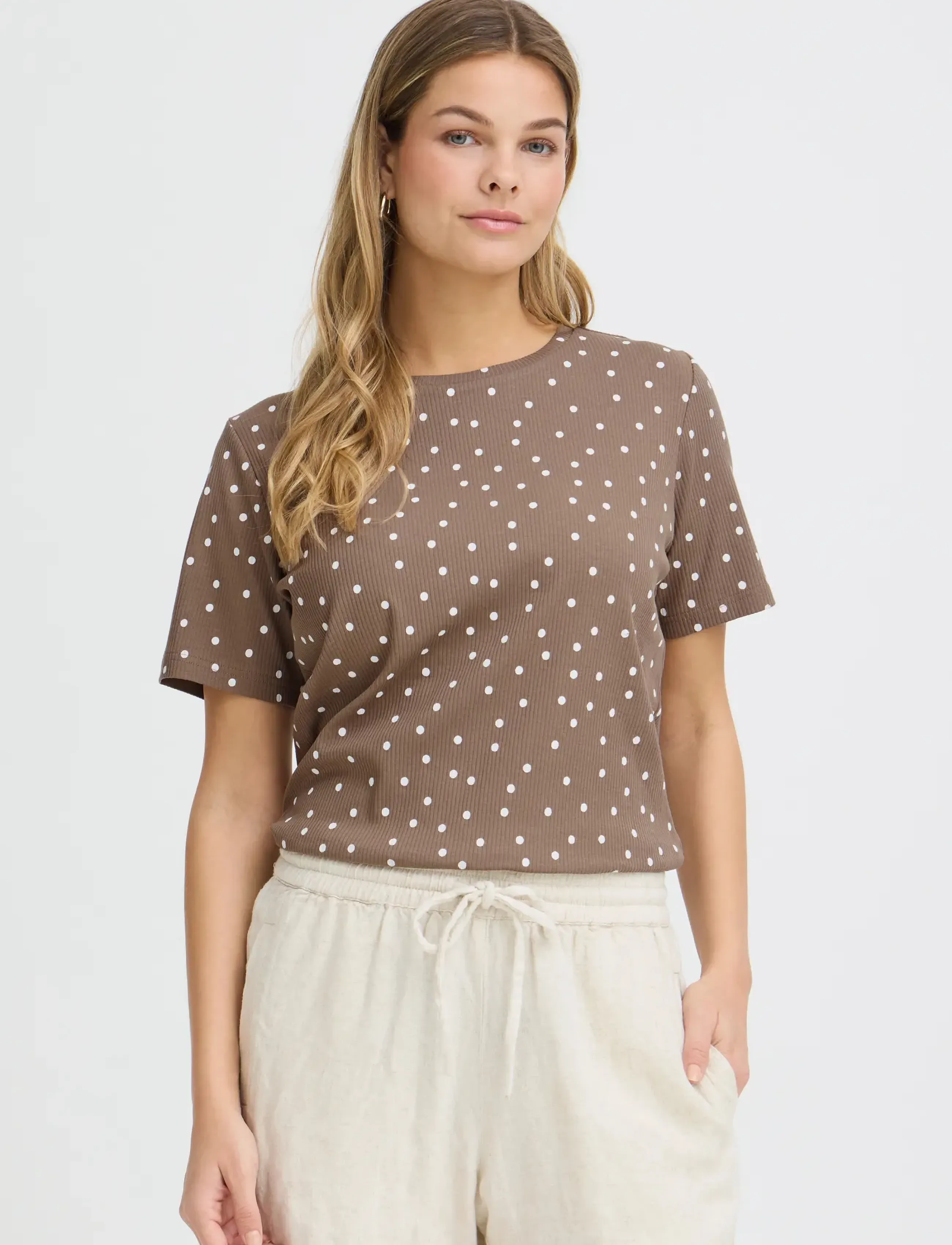 Fransa - FRTESS TEE 1 - marškinėliai - dot dots mountain t. white dot - 3