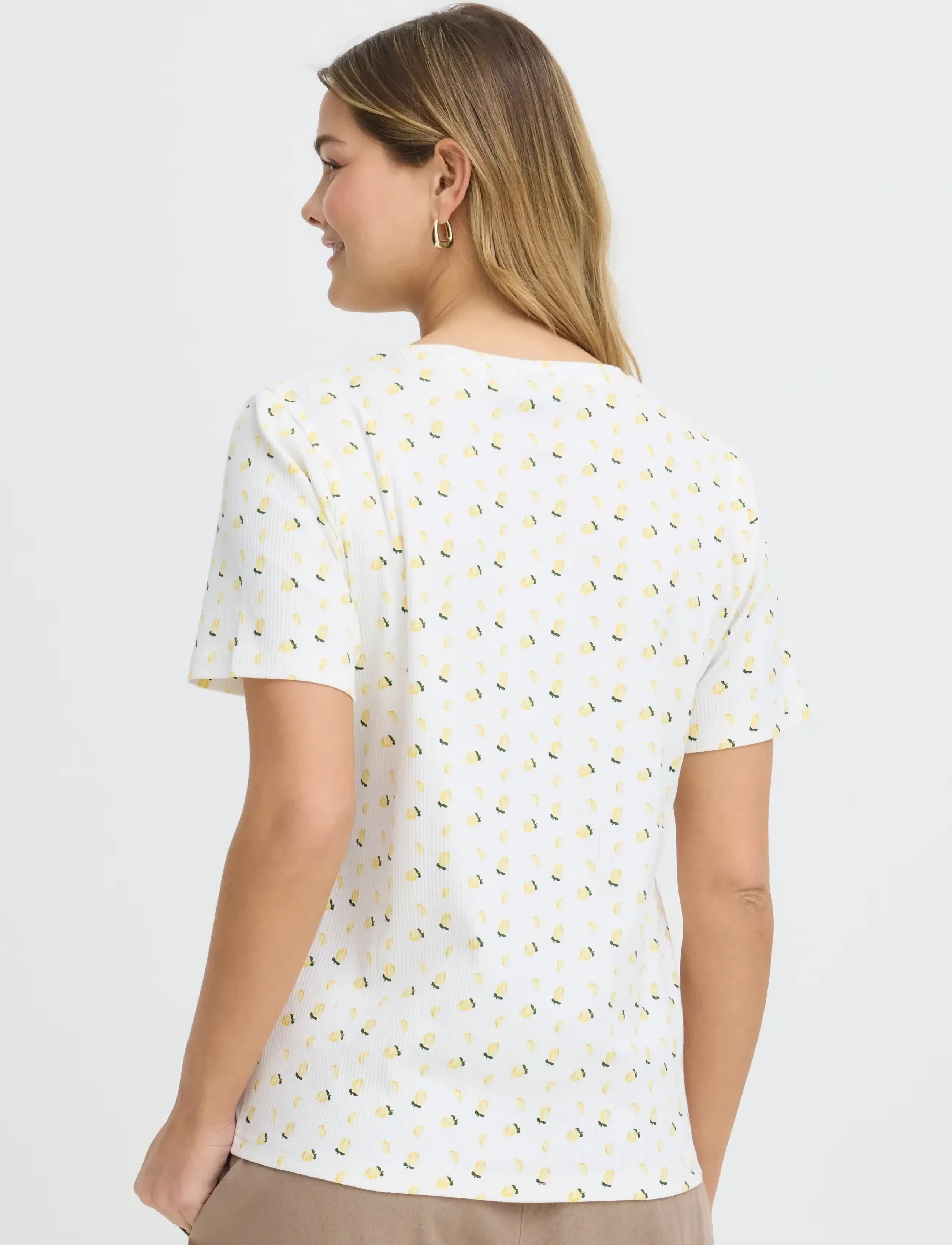 Fransa - FRTESS TEE 1 - t-shirts - pastel yellow lemon - 4