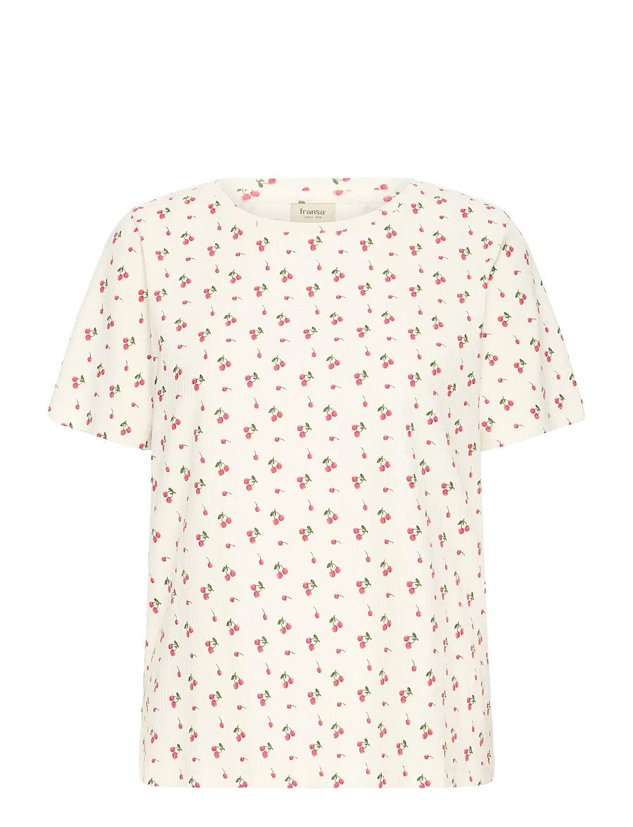 Fransa - FRTESS TEE 1 - t-shirts - virtual pink cherrys - 1