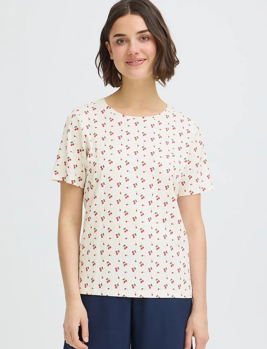 Fransa - FRTESS TEE 1 - t-shirts - virtual pink cherrys - 3