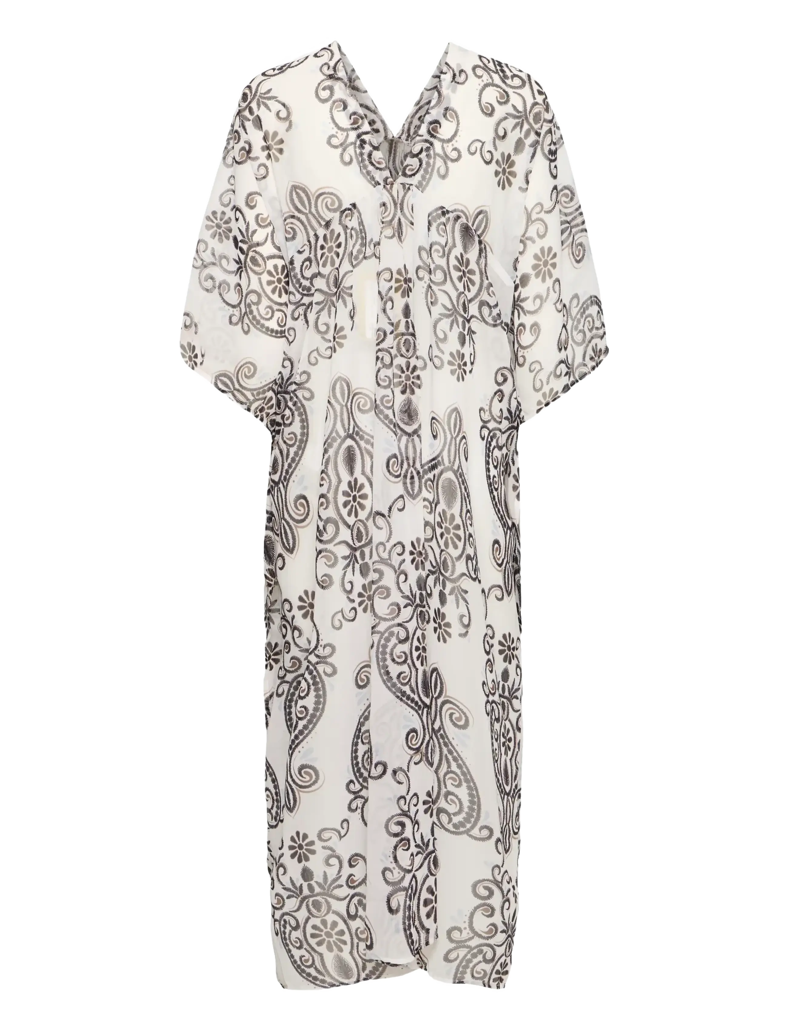 Fransa - FRNATALA KAFTAN 1 - vasaras kleitas - boho muse white w. black - 2