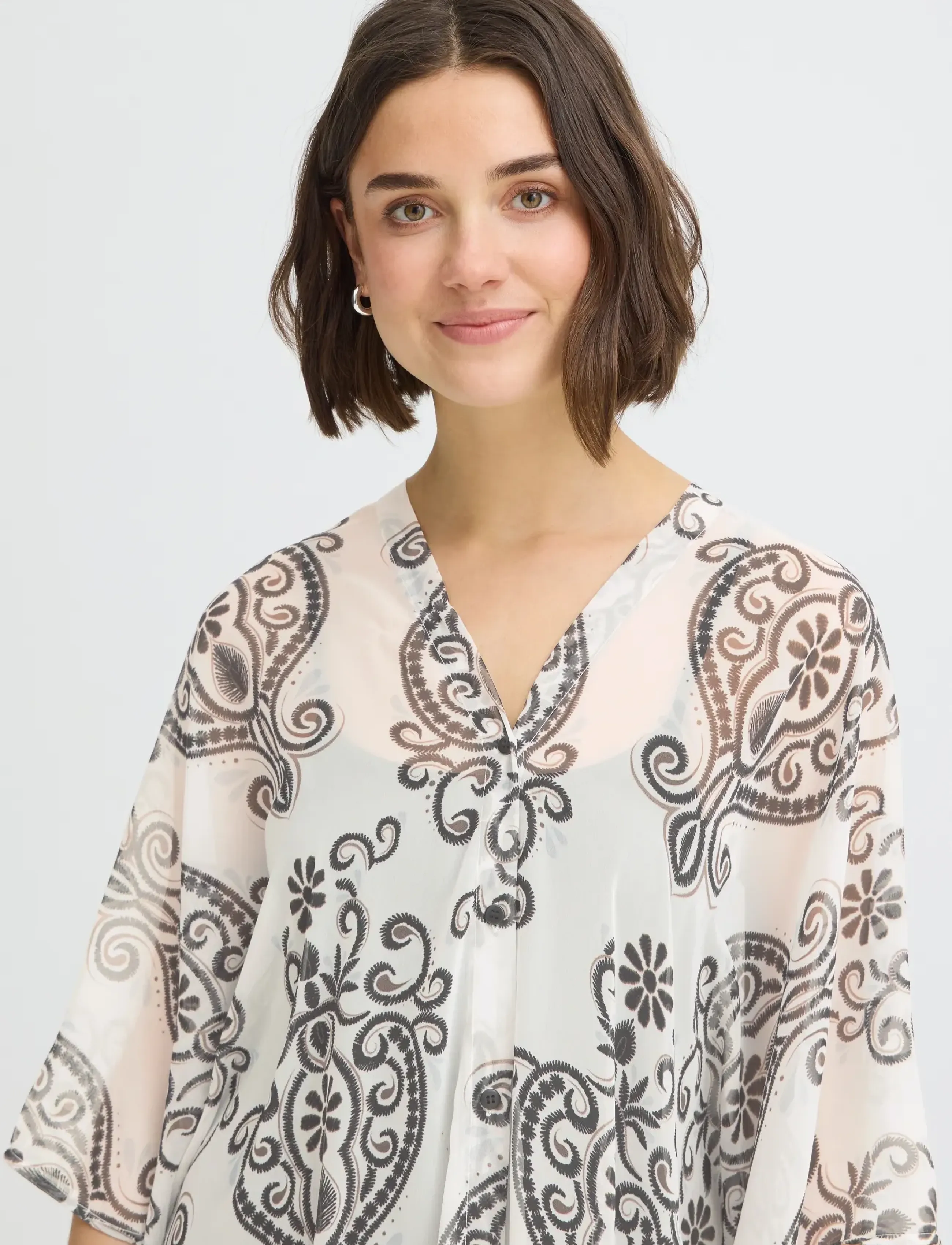 Fransa - FRNATALA KAFTAN 1 - vasaras kleitas - boho muse white w. black - 5