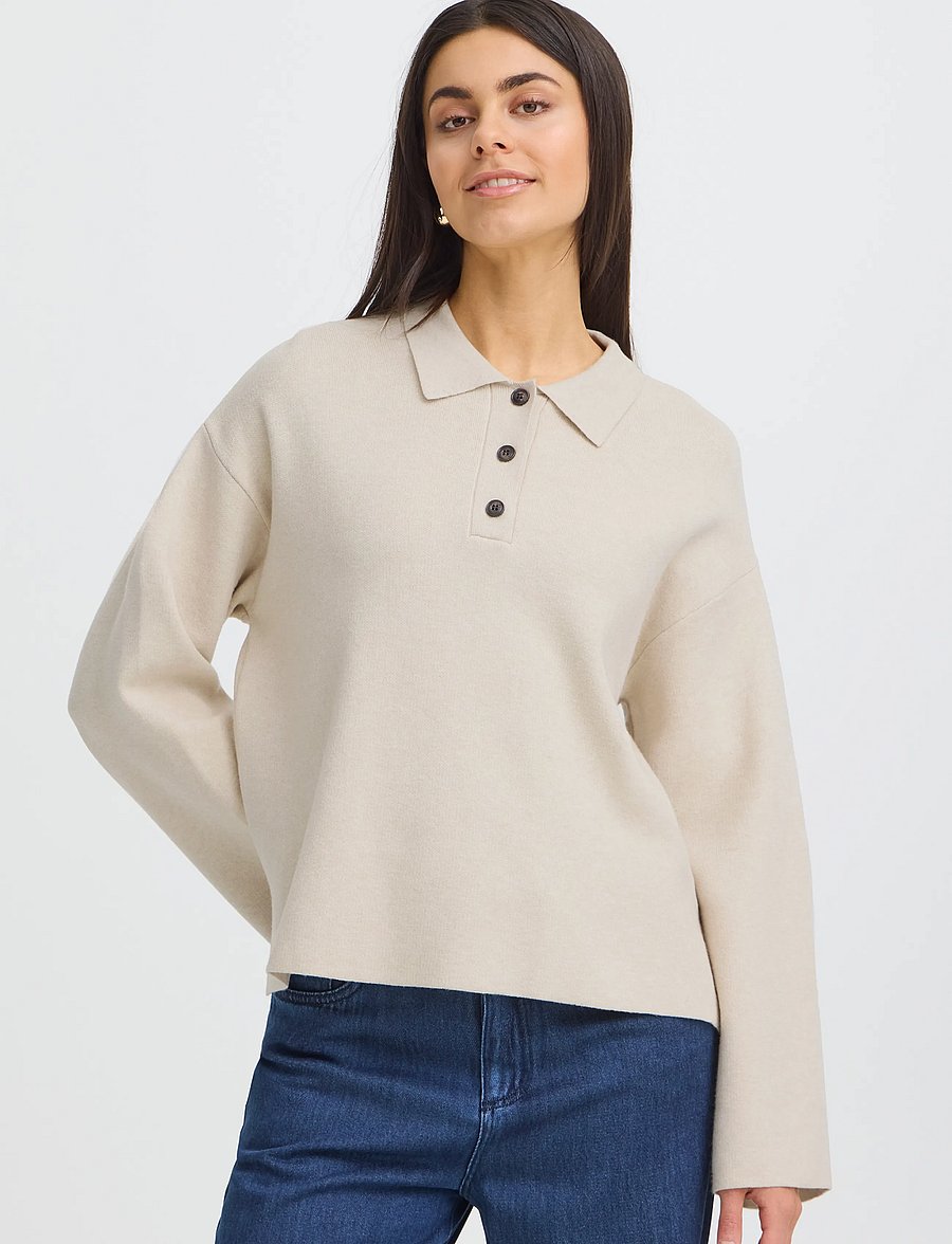 Fransa - FRVIOLETA PU 1 - kampsunid - oatmeal melange - 3