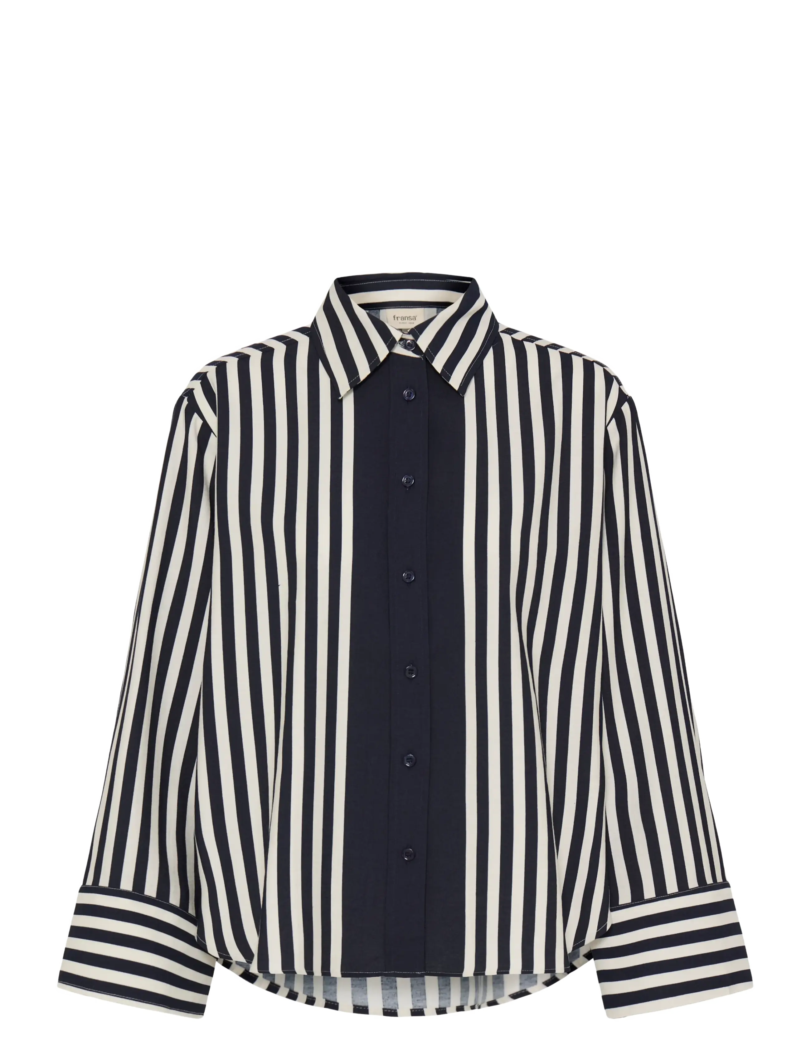 Fransa FRALDAY SH 1 - Kleidung - SALUTE WHISPER WHITE STRIPE / navy