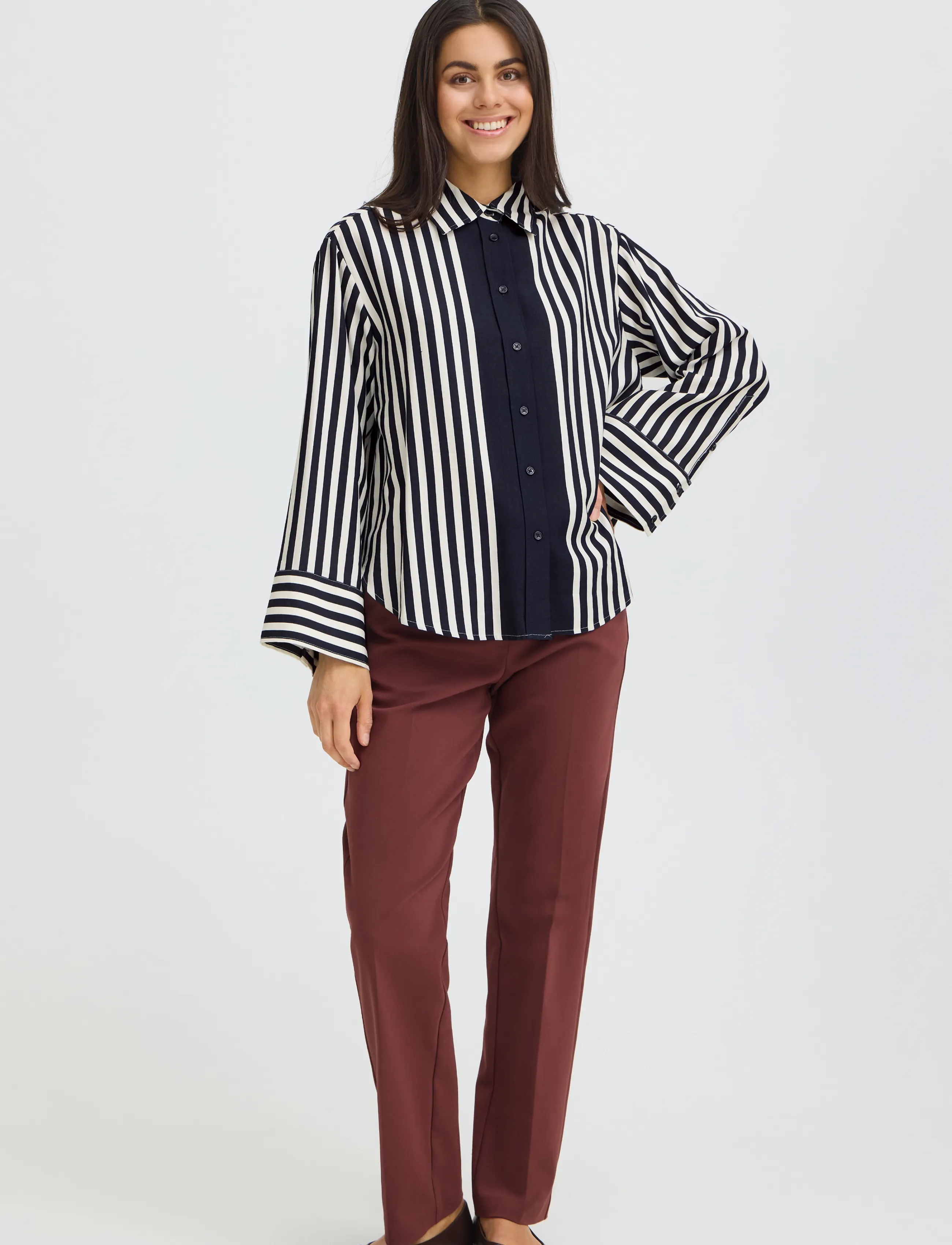 Fransa Fralday Sh 1, M, Navy, Skjorter > Langærmede, Dame