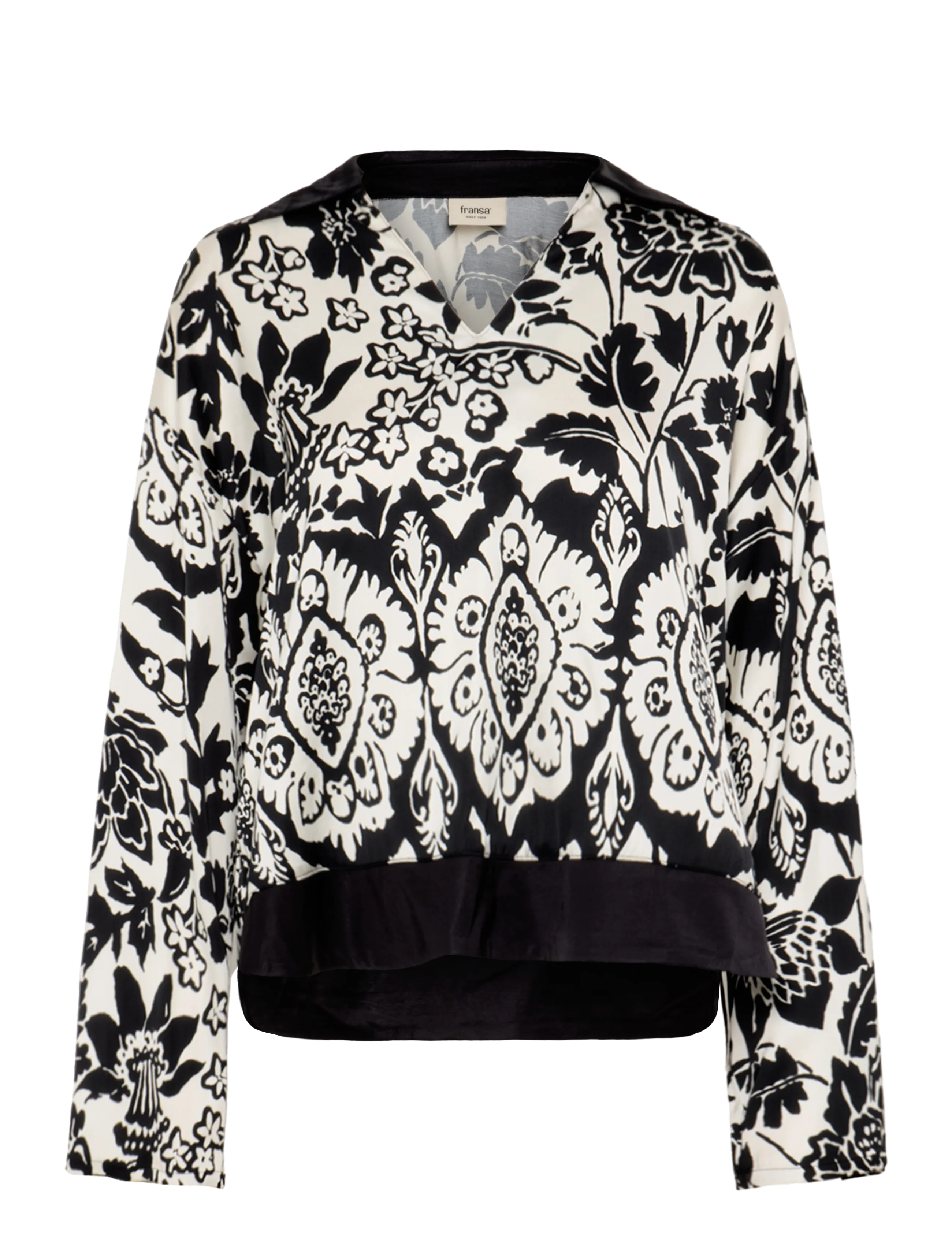 Fransa - FRLOTTI BL 1 - long sleeved blouses - pumicestone black - 1