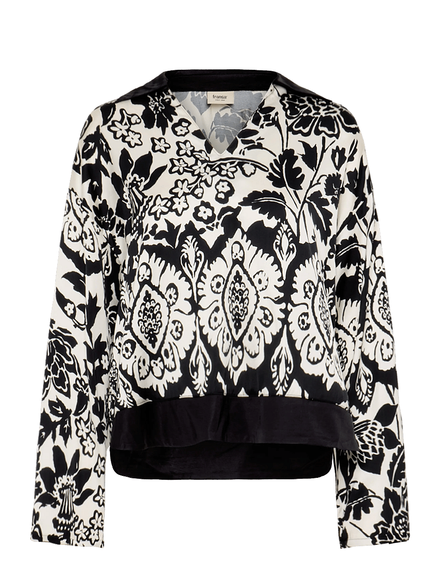 Fransa - FRLOTTI BL 1 - long sleeved blouses - pumicestone black - 1