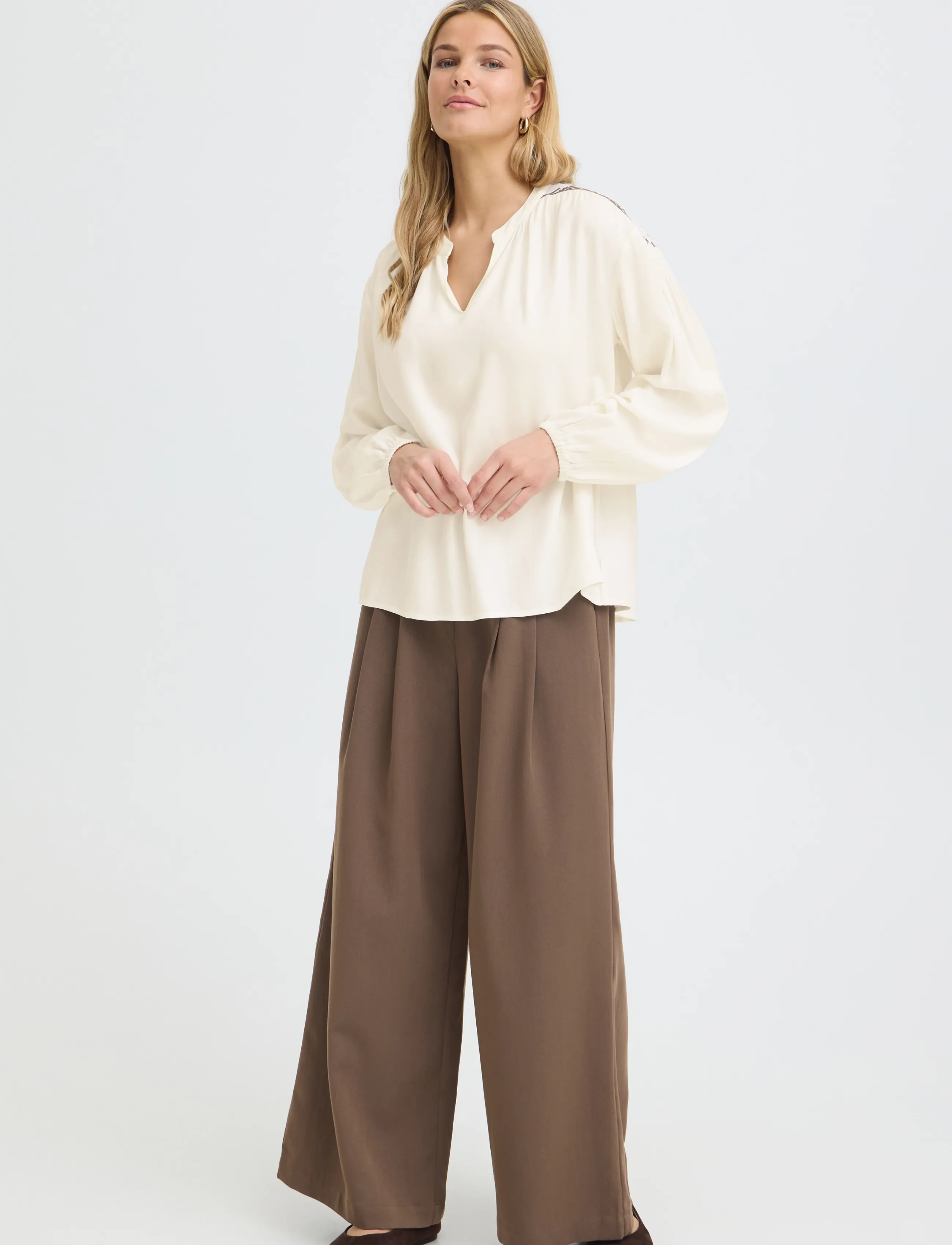 Fransa Frhelene Bl 1, M, Cream, Bluser > Langærmede, Dame