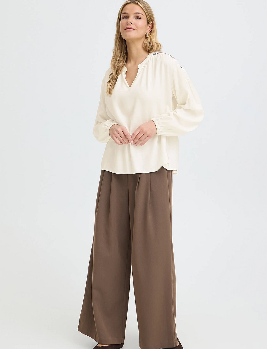 Fransa - FRHELENE BL 1 - pikkade varrukatega pluusid - whisper white - 0