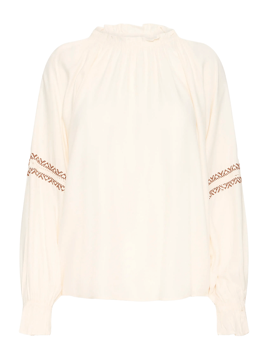 Fransa - FRHELENE BL 2 - pikkade varrukatega pluusid - whisper white - 1