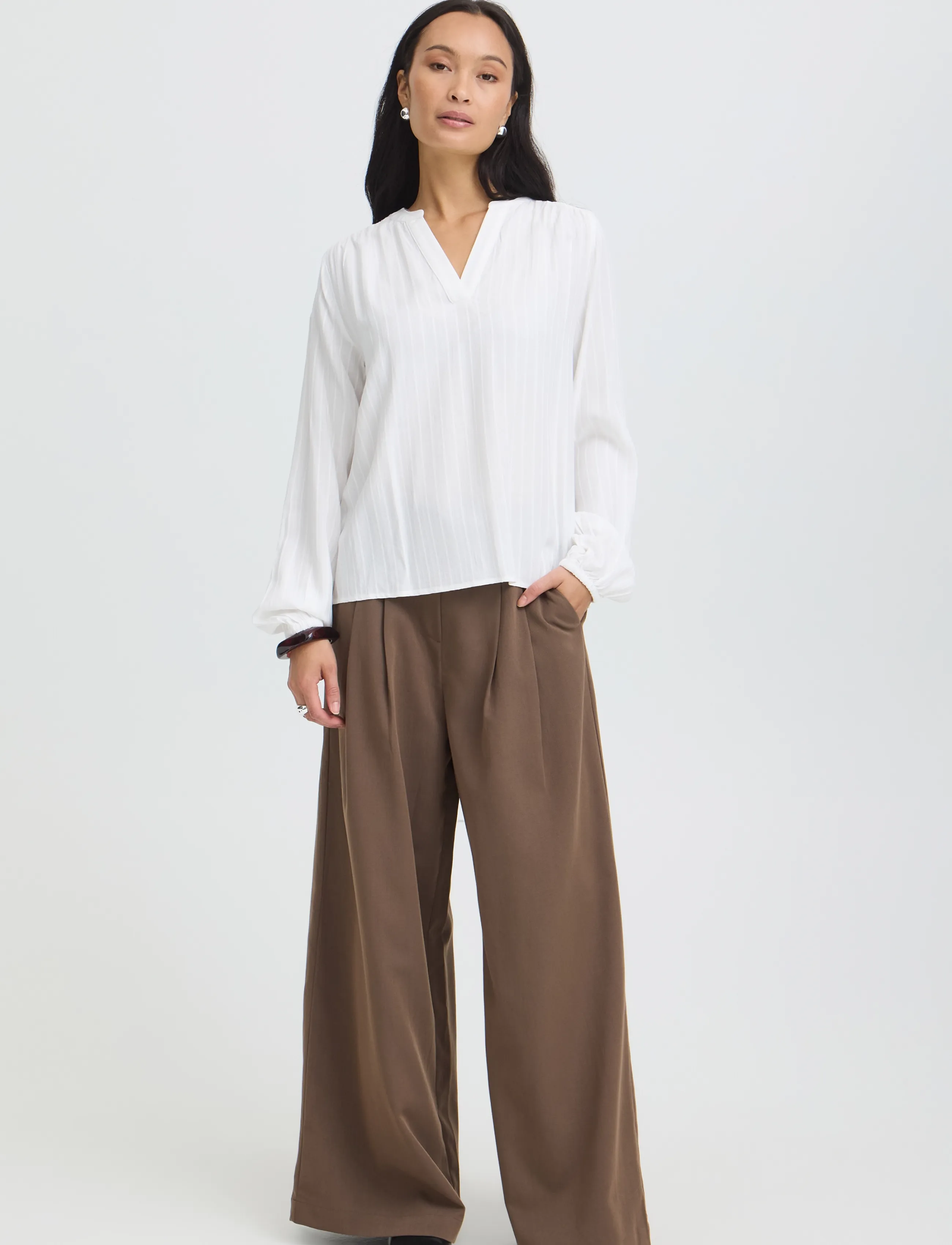 Fransa Frpaulana Bl 1, L, White, Bluser > Langærmede, Dame